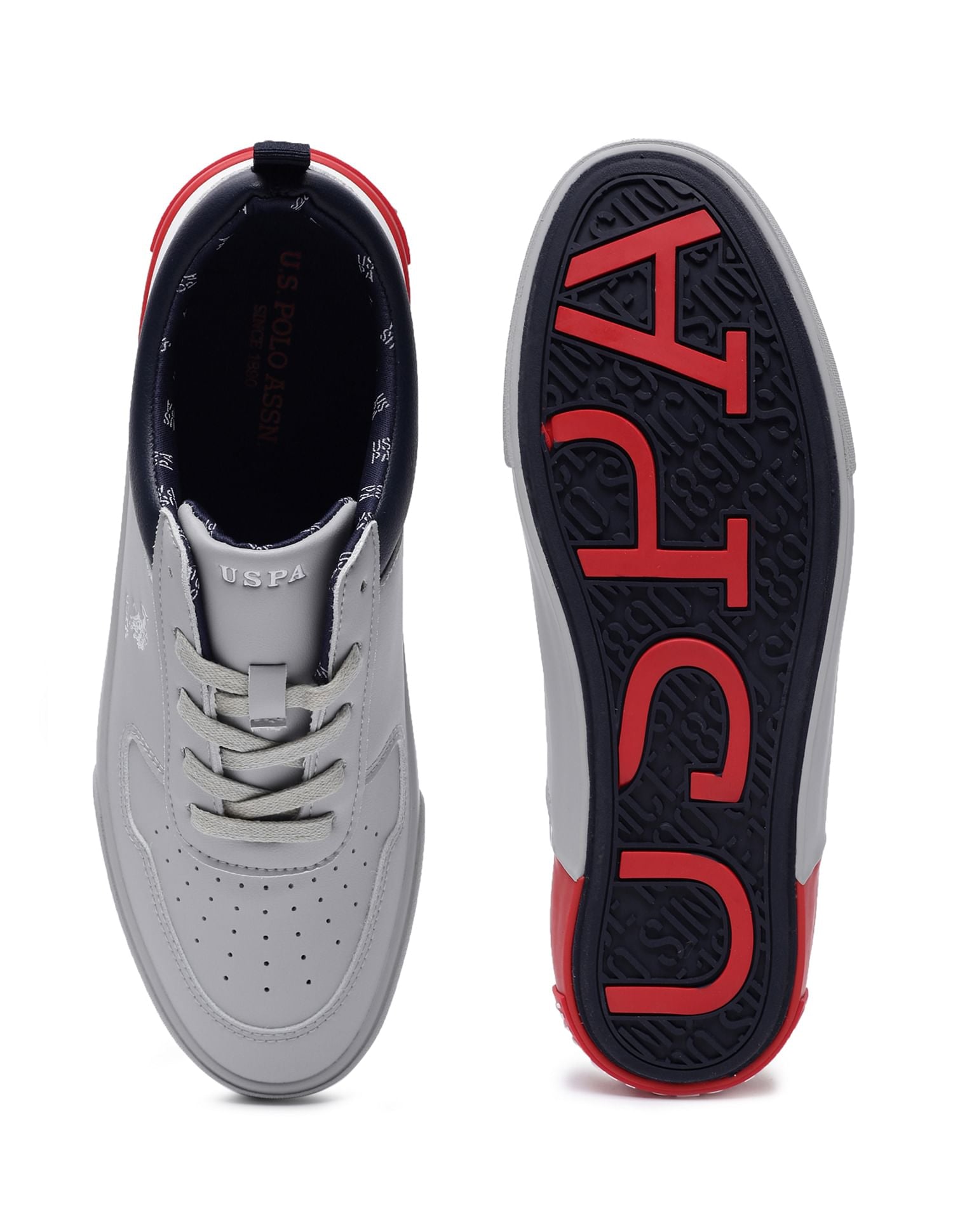 Panelled Colour Block Clanal Sneakers Grey - U.S. POLO ASSN. | Large