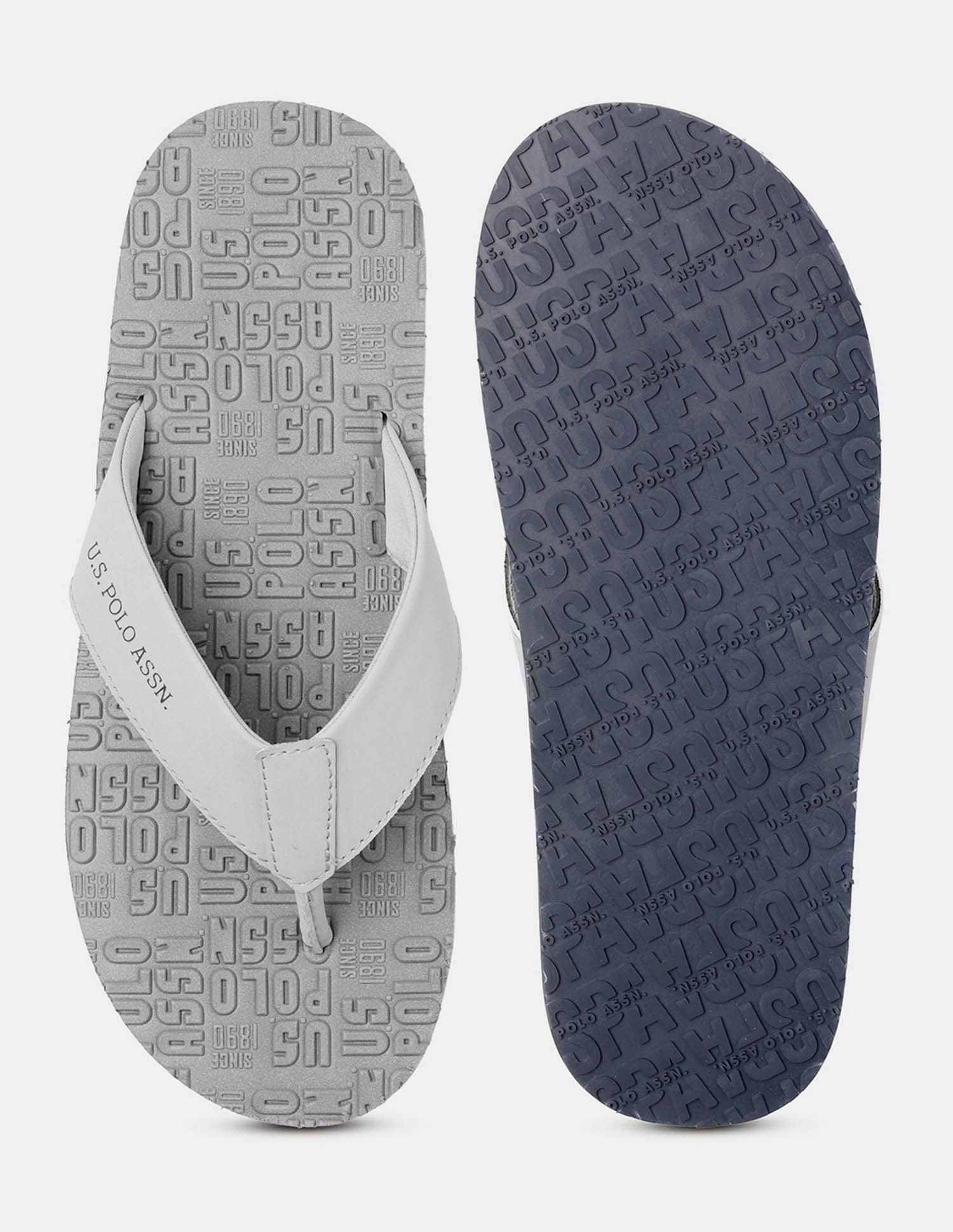 Men Rodri Brand Printed Flip Flops Grey - U.S. POLO ASSN. | Large