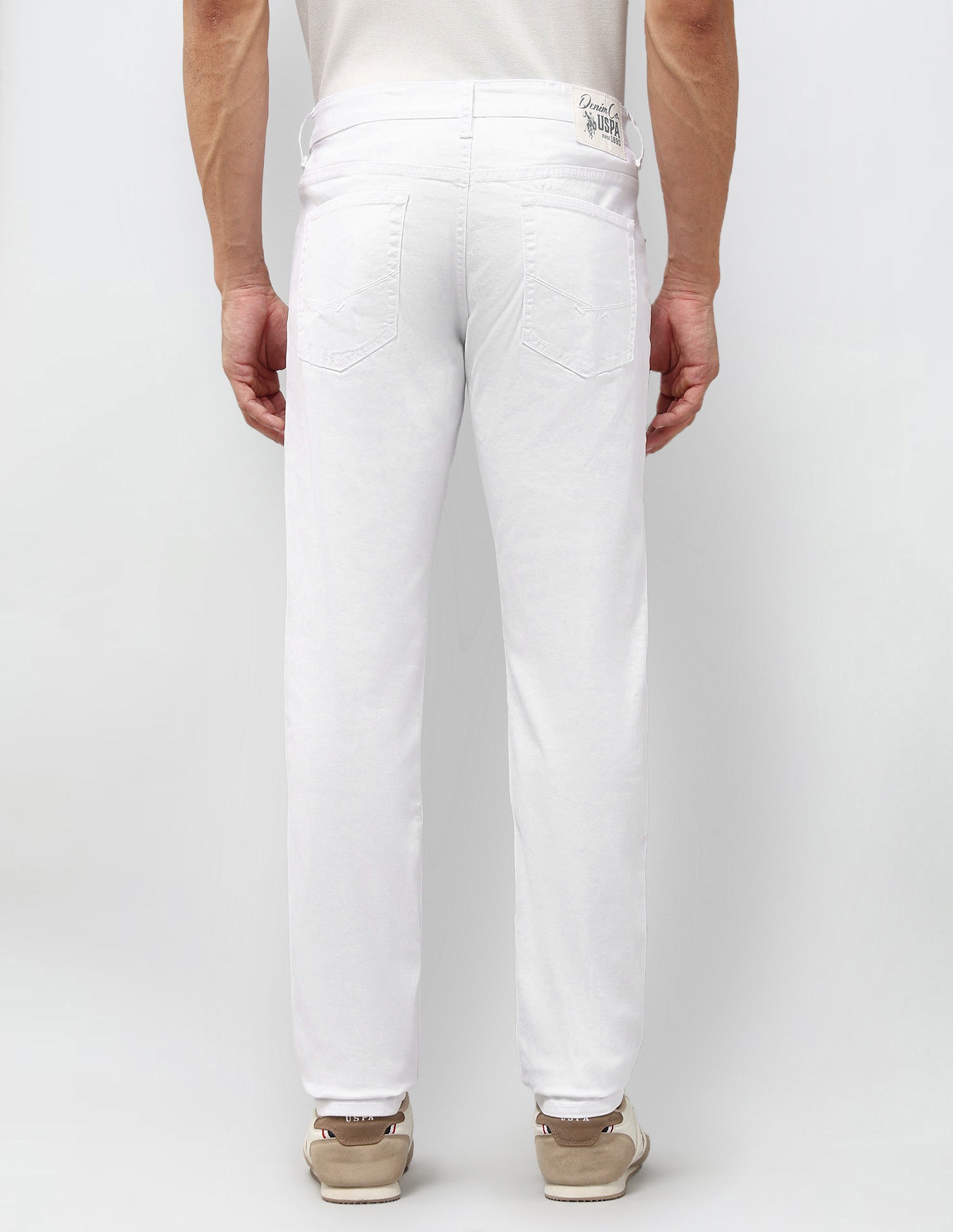 Brandon Slim Tapered Fit White Jeans White - U.S. POLO ASSN. | Large