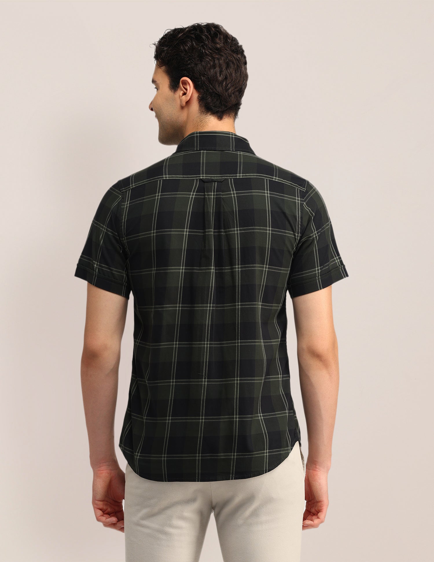 Midscale Checked Tailored Fit Shirt Dark Green - U.S. Polo Assn. India | Large