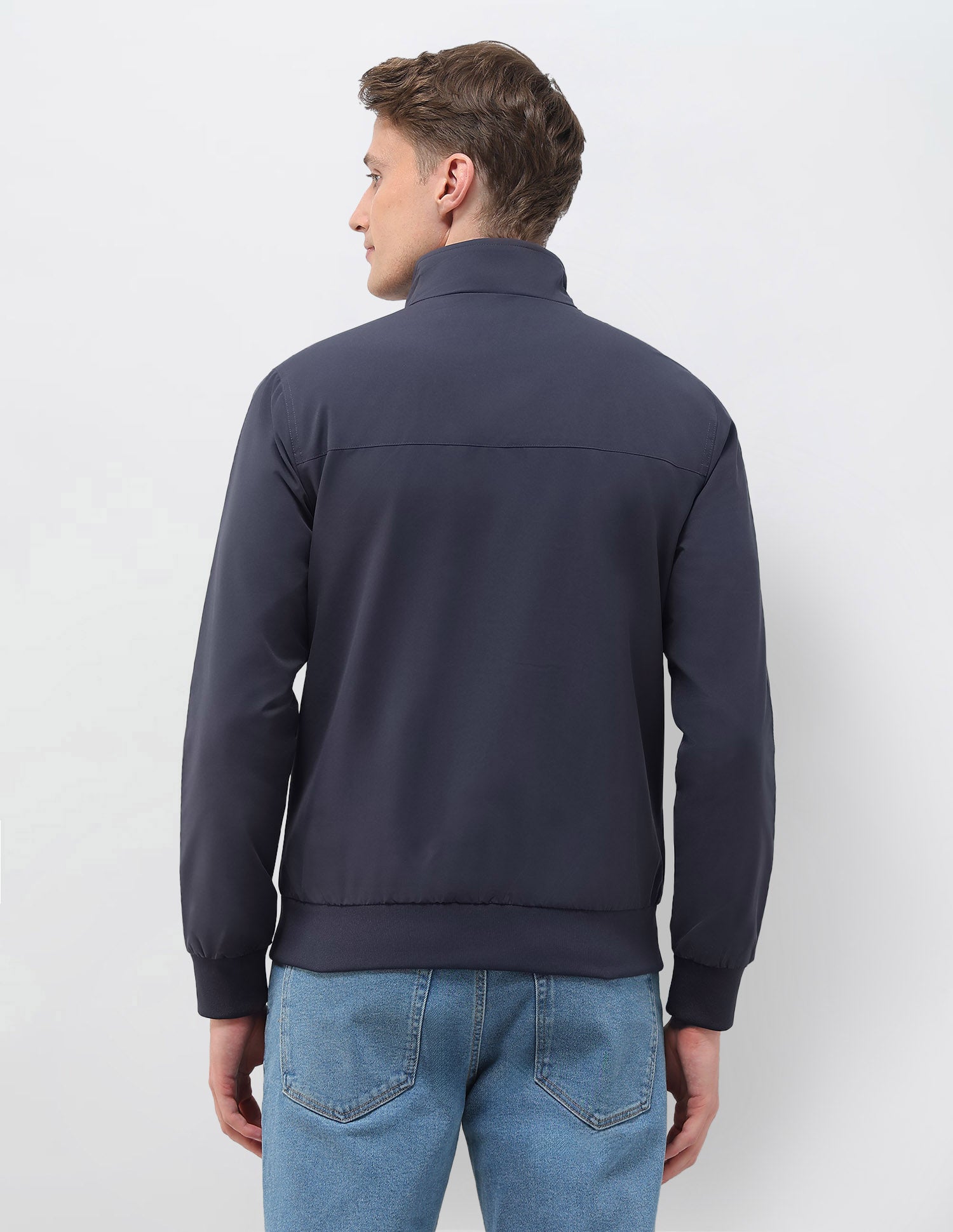 Regular Fit Solid Casual Jacket Dark Blue - U.S. Polo Assn. India | Large