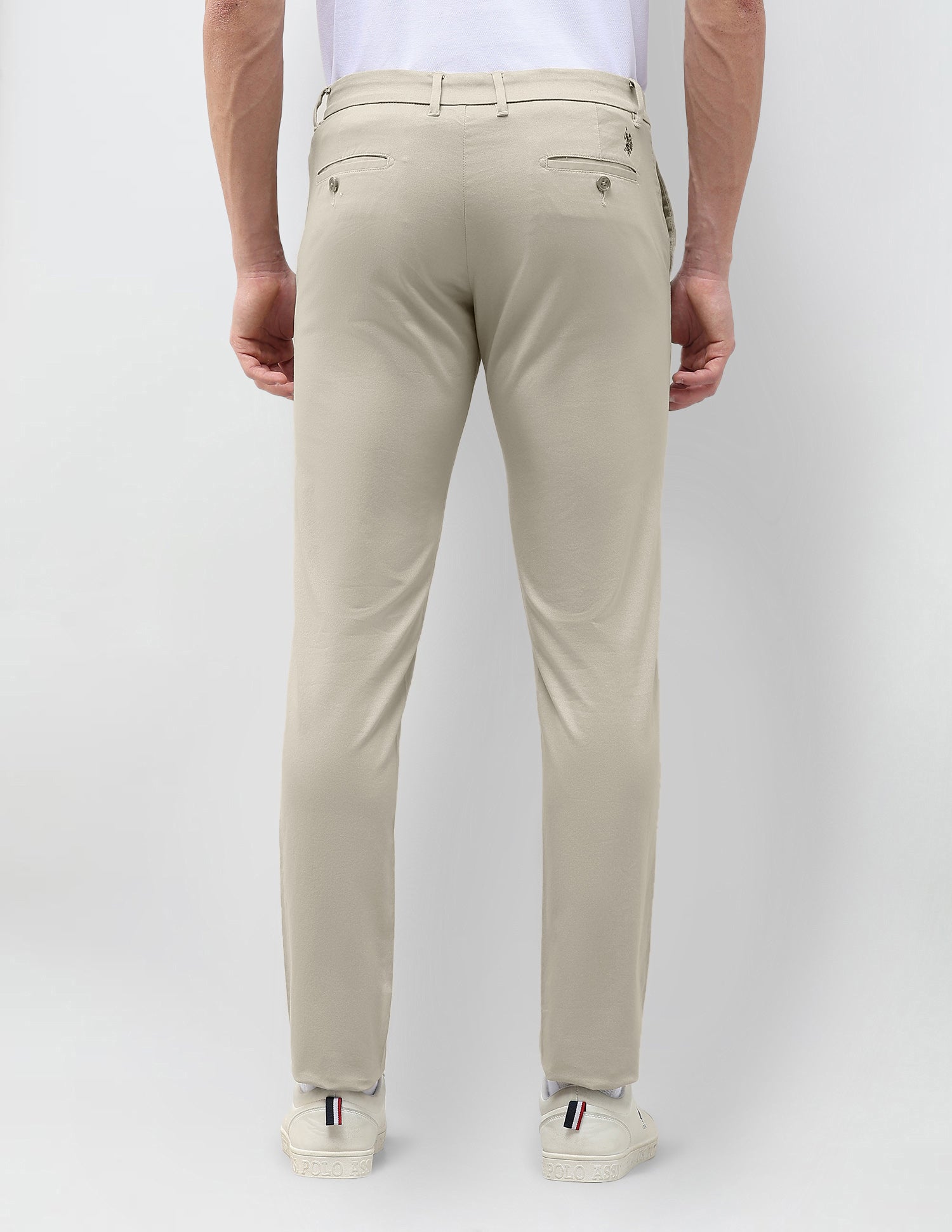 Denver Slim Fit Dobby Trousers Khaki - U.S. Polo Assn. India | Large