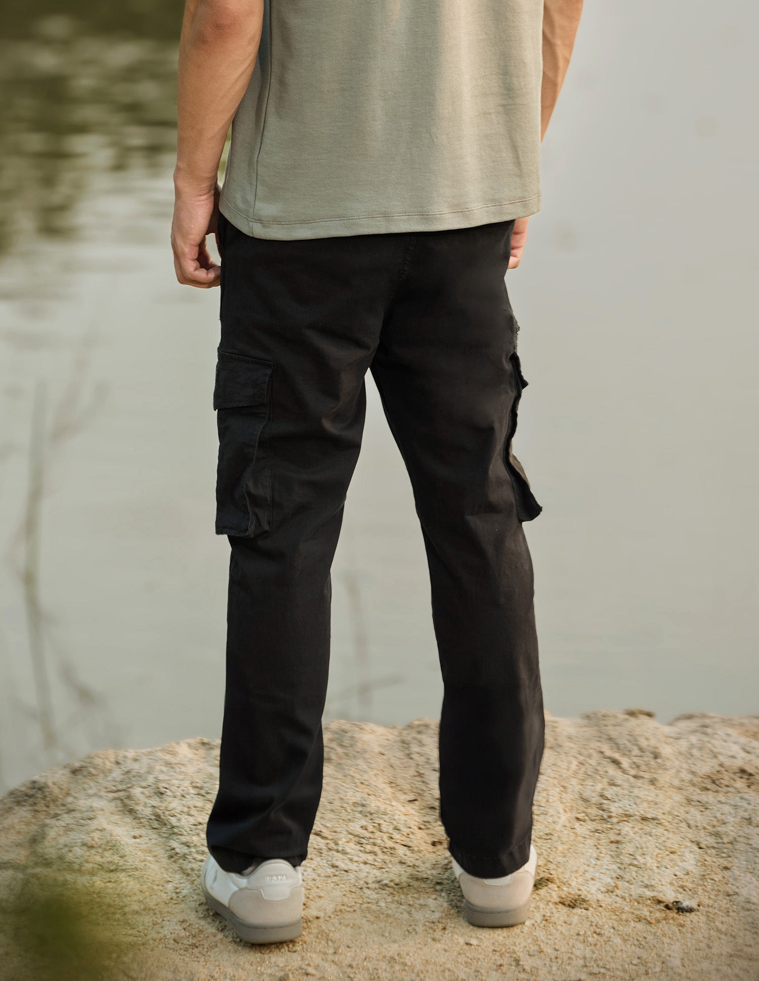 Straight Fit Cargo Trousers Black - U.S. POLO ASSN. | Large