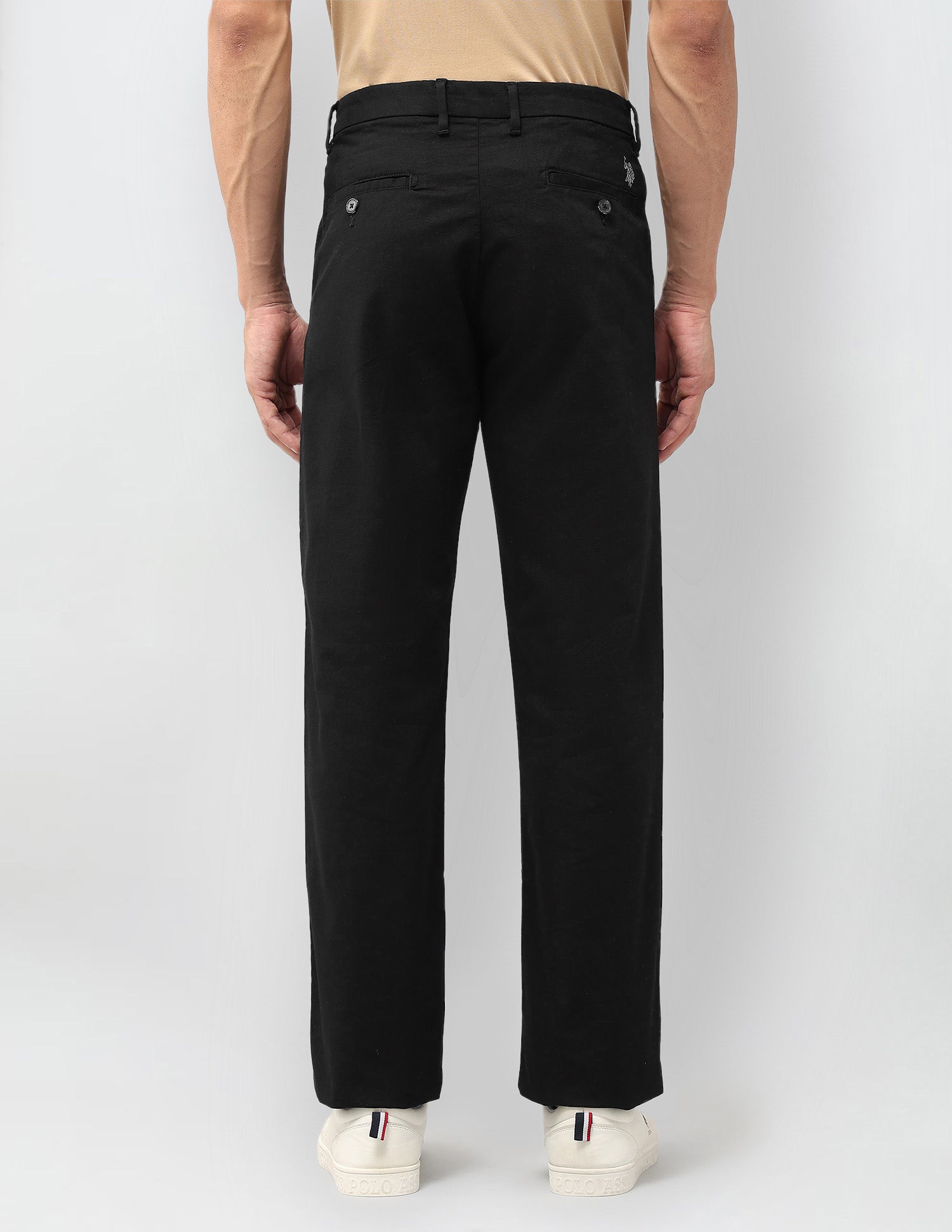 Slim Fit Heathered Trousers Black - U.S. POLO ASSN. | Large