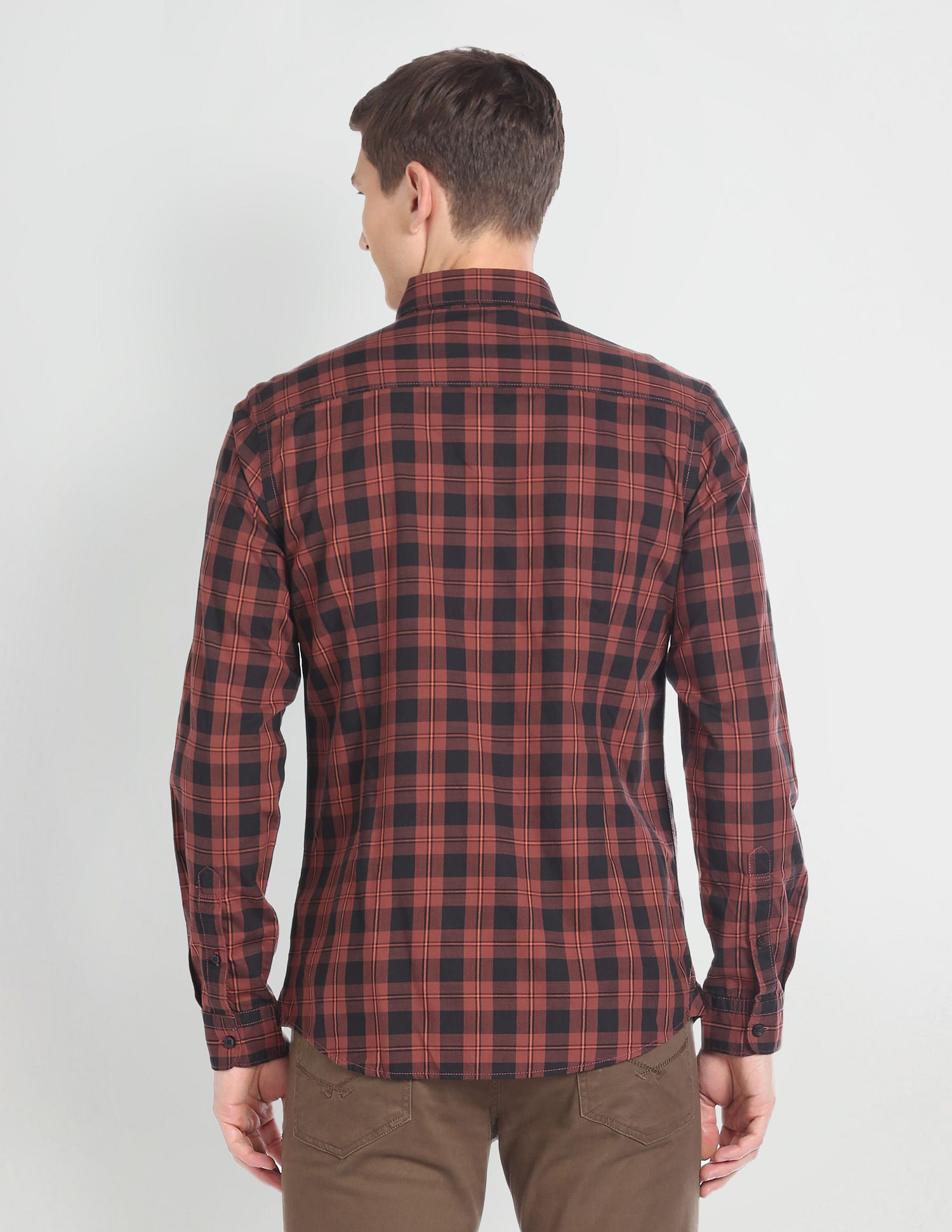 Tartan Check Cotton Twill Shirt Brown - U.S. Polo Assn. India | Large