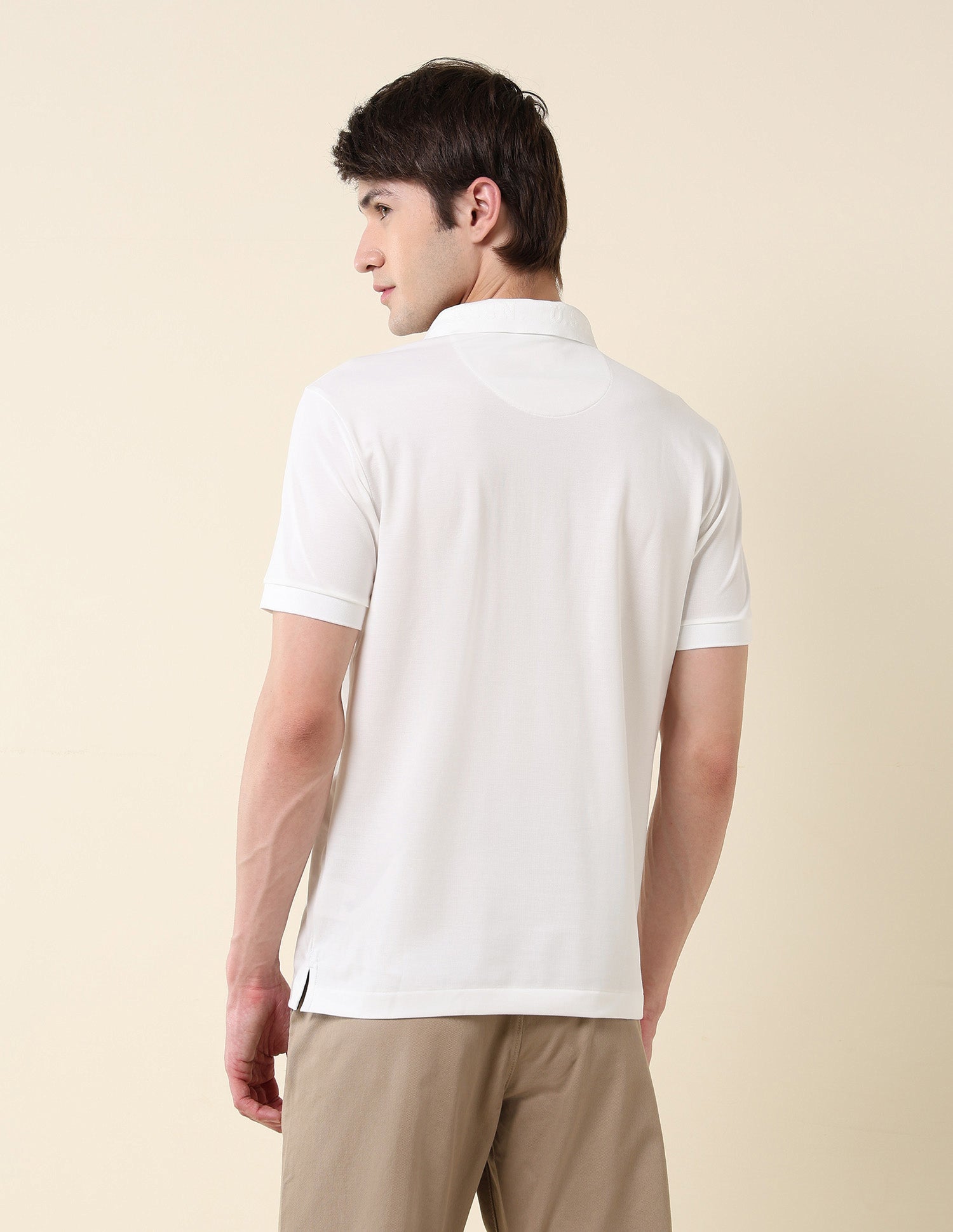 Solid Pure Cotton Core Polo Shirt White - U.S. Polo Assn. India | Large