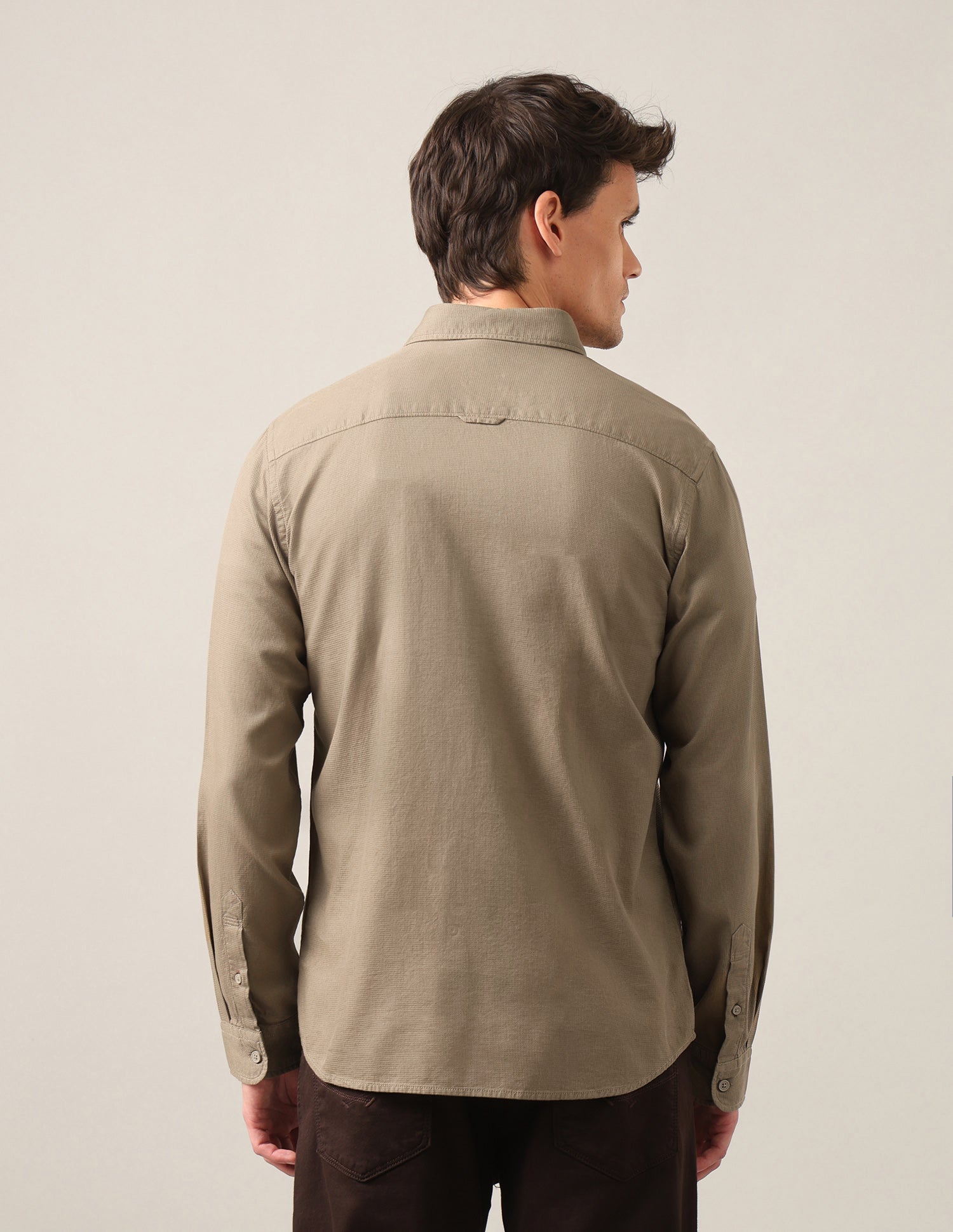 Textured Dobby Shirt Khaki - U.S. Polo Assn. India | Large