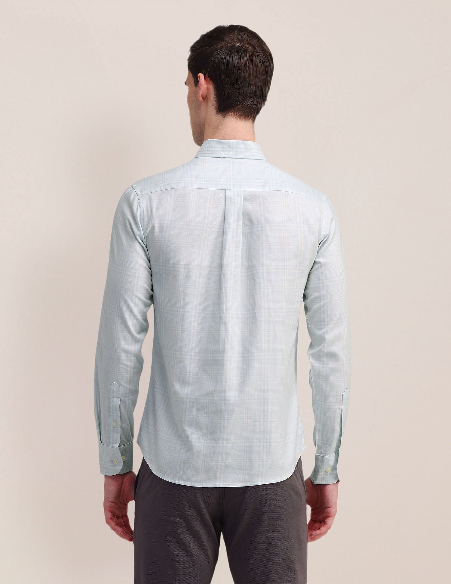 Grid Tattersall Checked Twill Shirt Light Blue - U.S. Polo Assn. India | Large