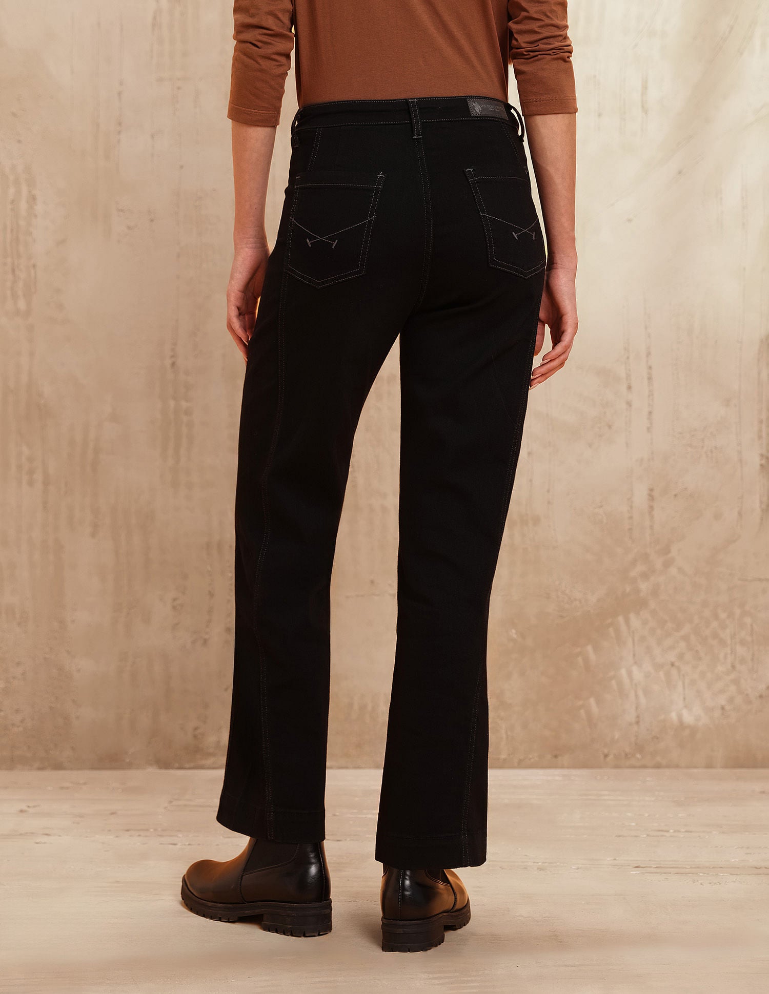 High Rise Straight Fit Jeans Rinse Black - U.S. POLO ASSN. | Large