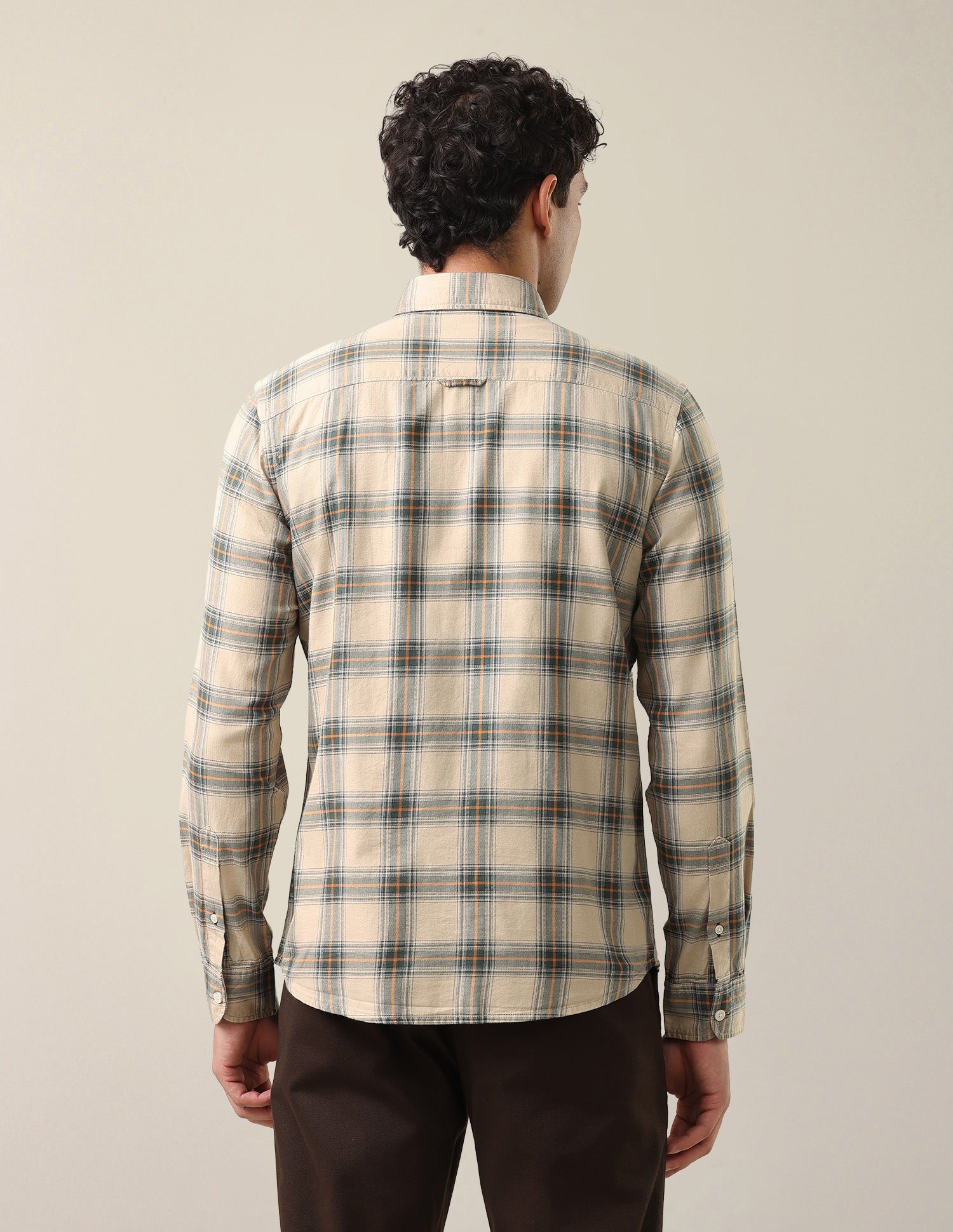 Plaid Checked Twill Shirt Beige - U.S. Polo Assn. India | Large