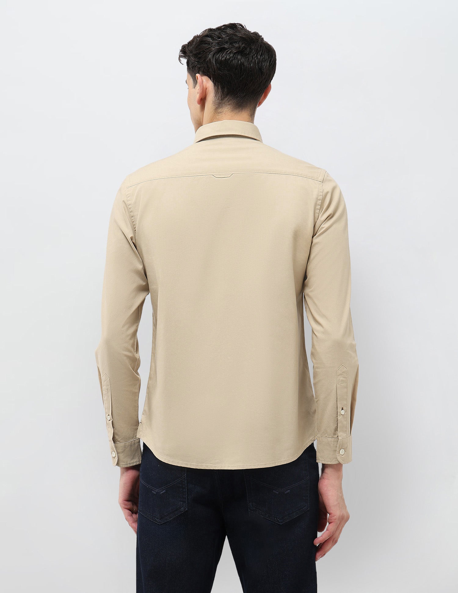 Solid Regular Fit Shirt Beige - U.S. POLO ASSN. | Large