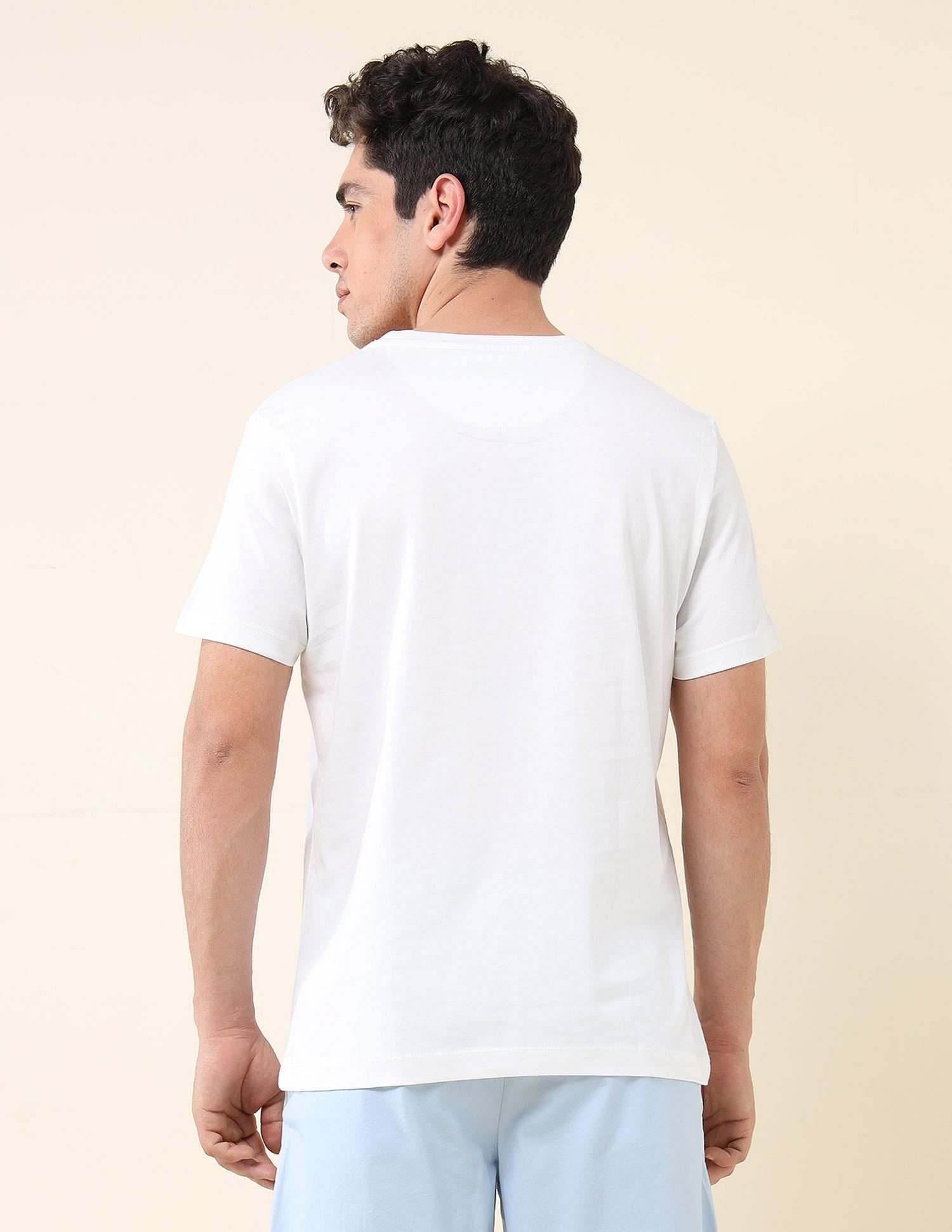 Slim Fit Brand Printed T-Shirt White - U.S. Polo Assn. India | Large