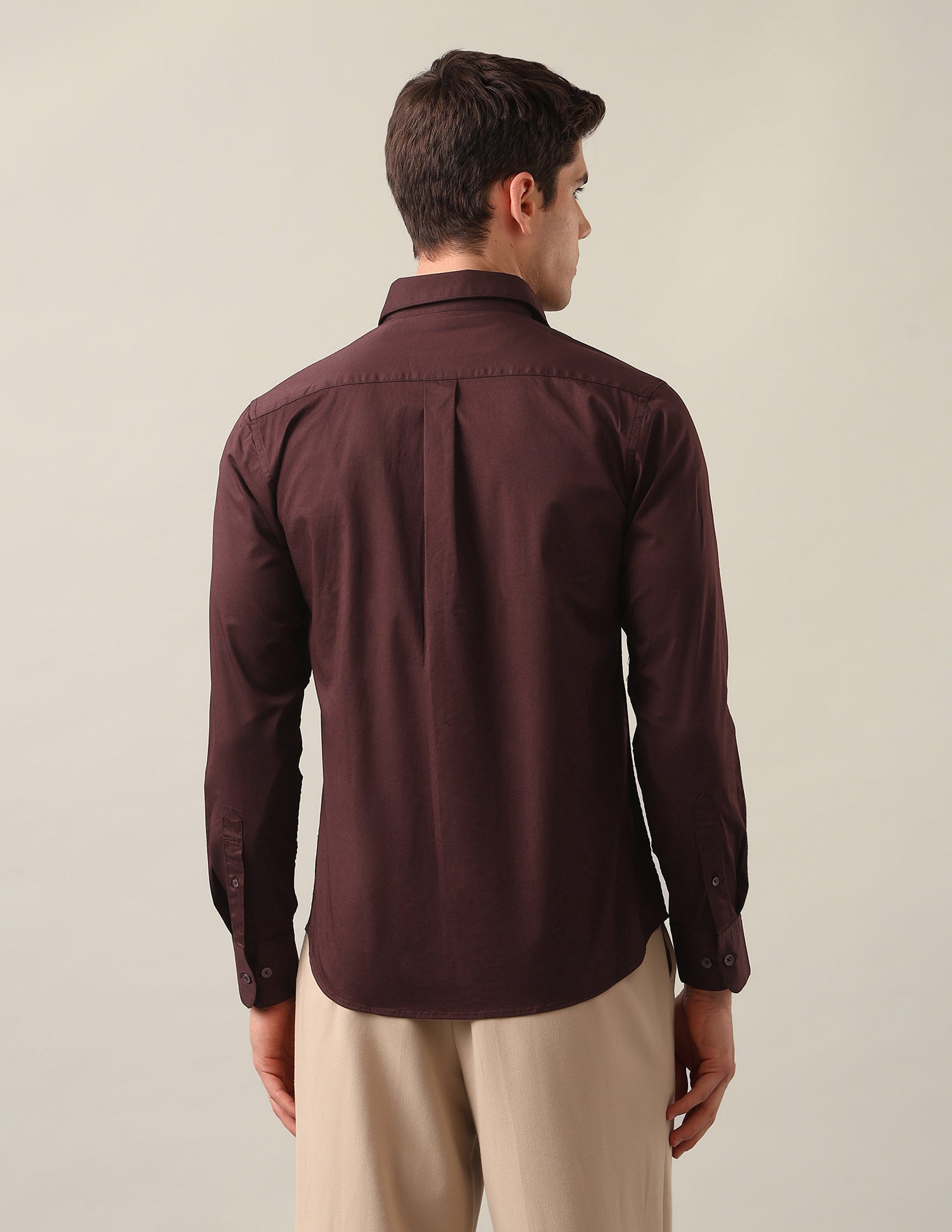 Twill Tailored Fit Shirt Maroon - U.S. Polo Assn. India | Large