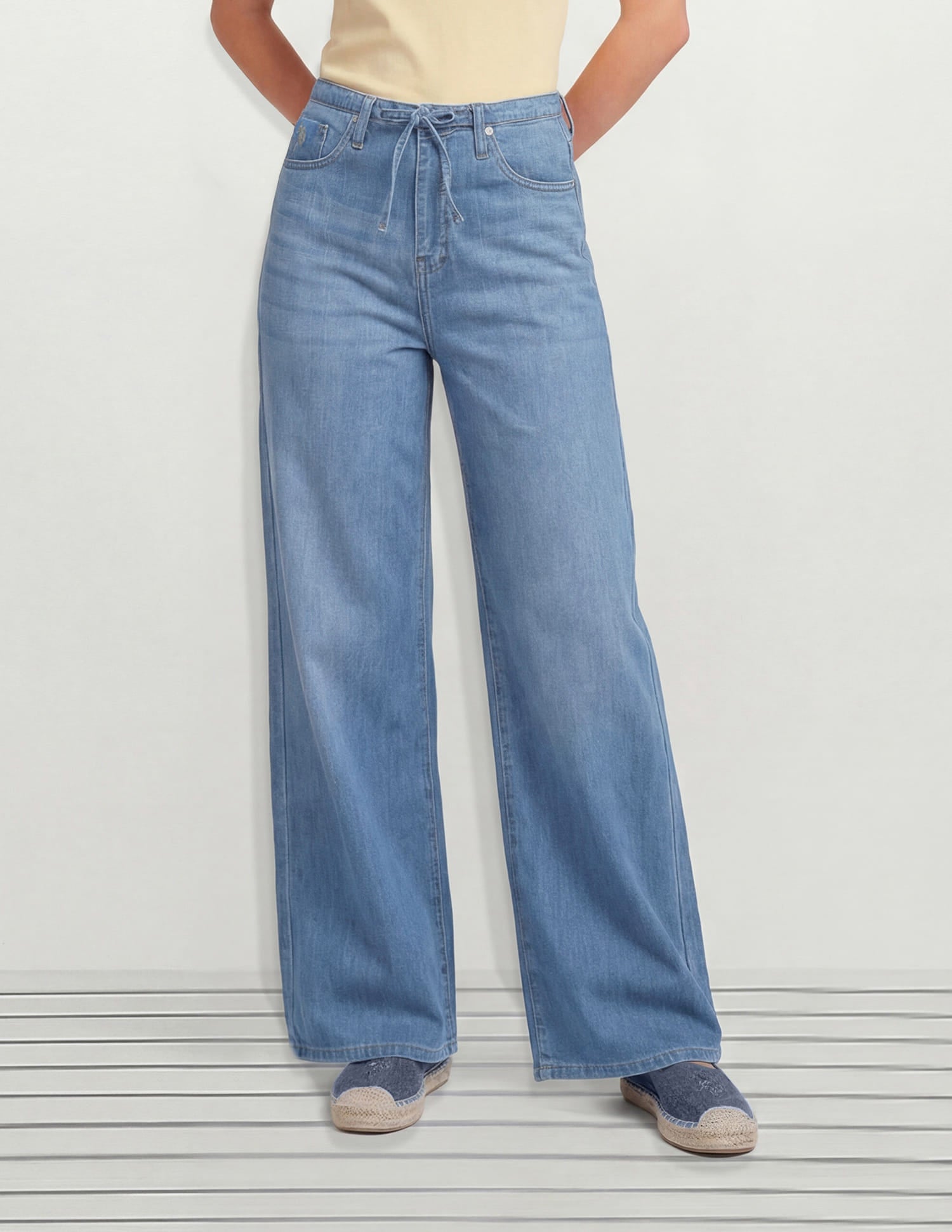 High Rise Wide Leg Fit Jeans Blue - U.S. Polo Assn. India | Large