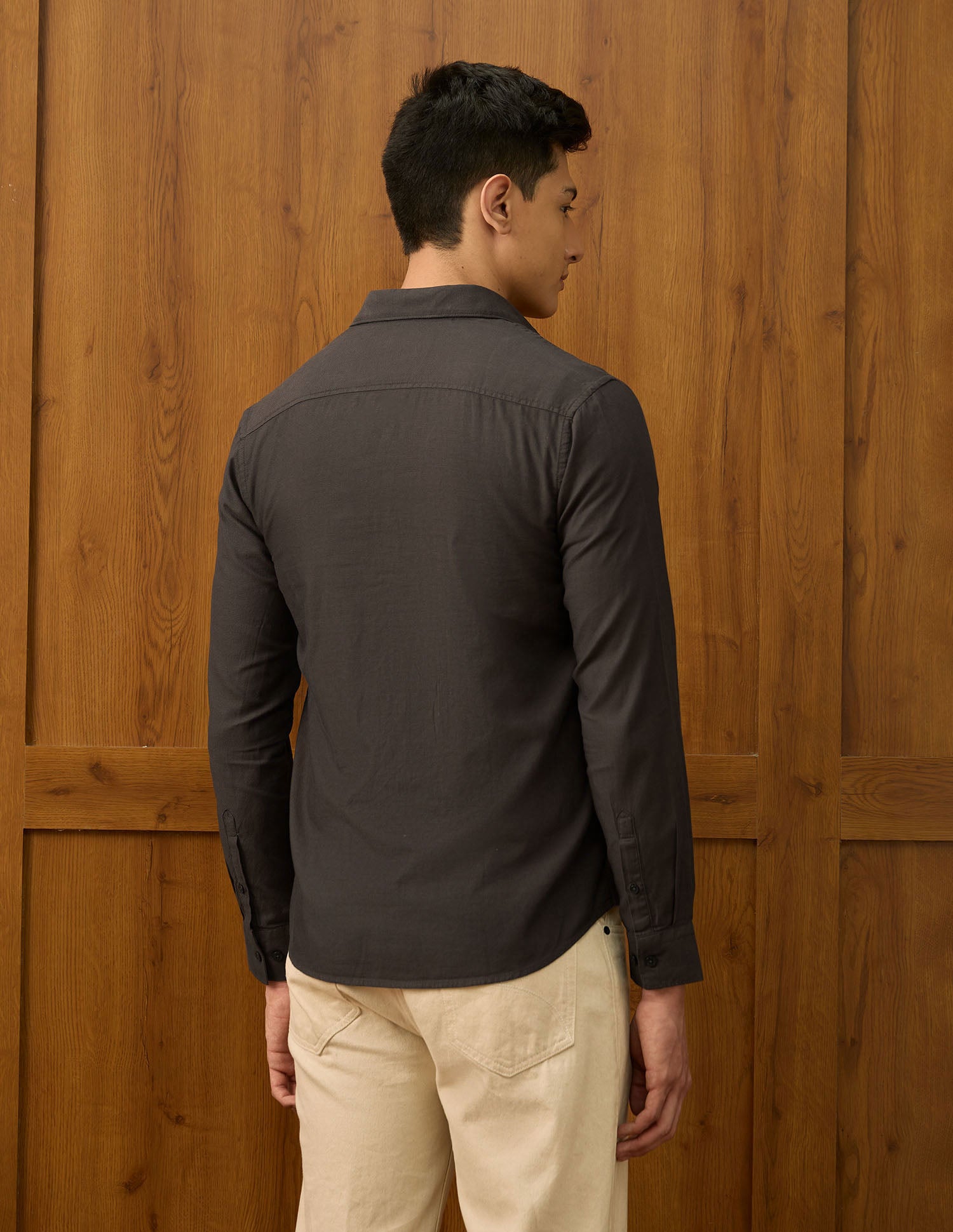 Textured Dobby Varsity Shirt Choco - U.S. POLO ASSN. | Large