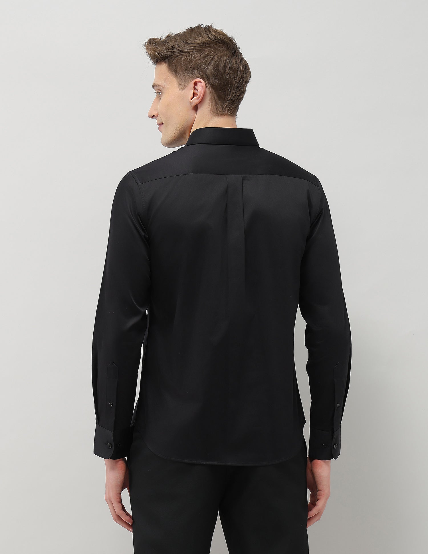 Solid Tailored Fit Shirt Black - U.S. Polo Assn. India | Large