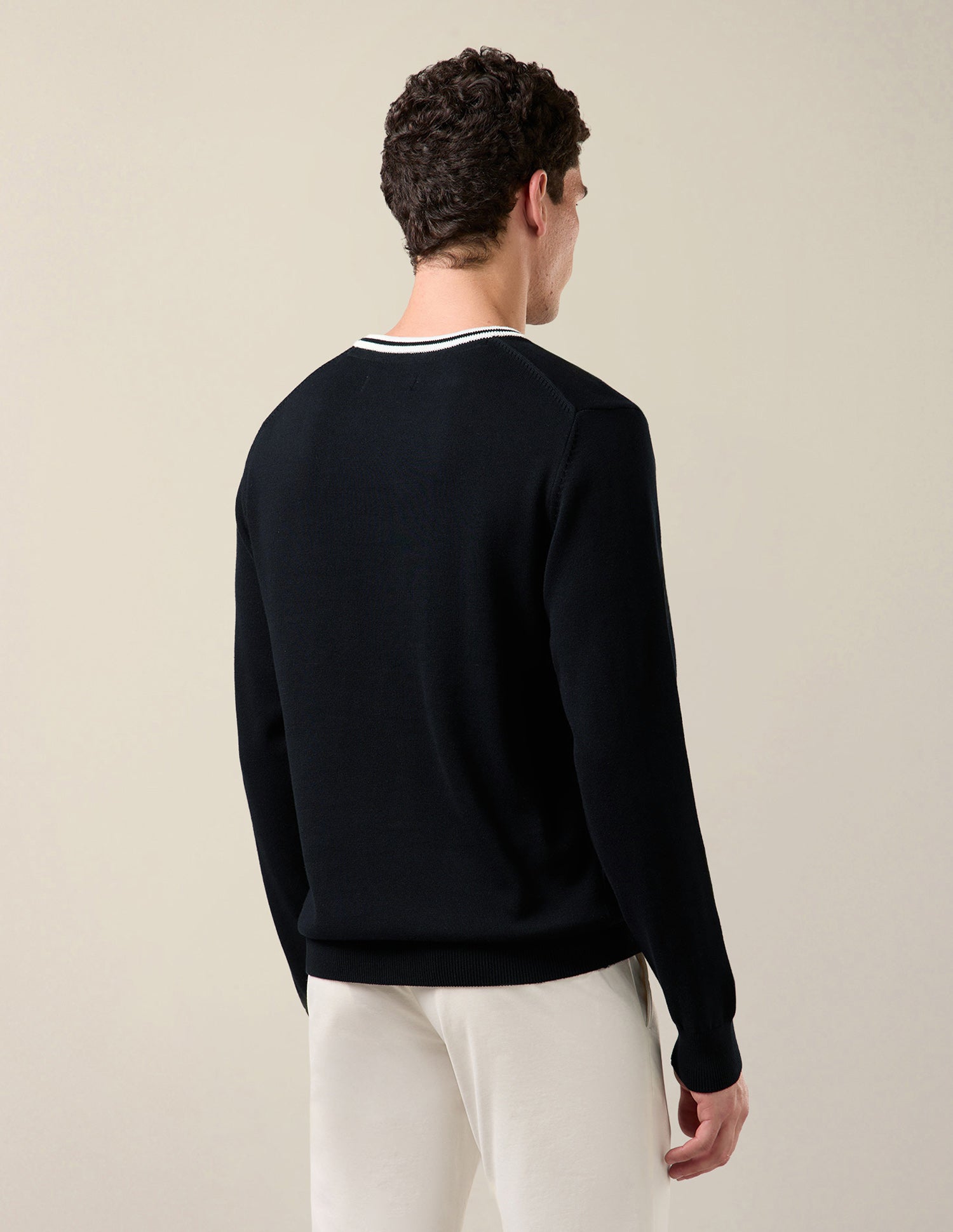 Solid Slim Fit Sweater Navy - U.S. Polo Assn. India | Large