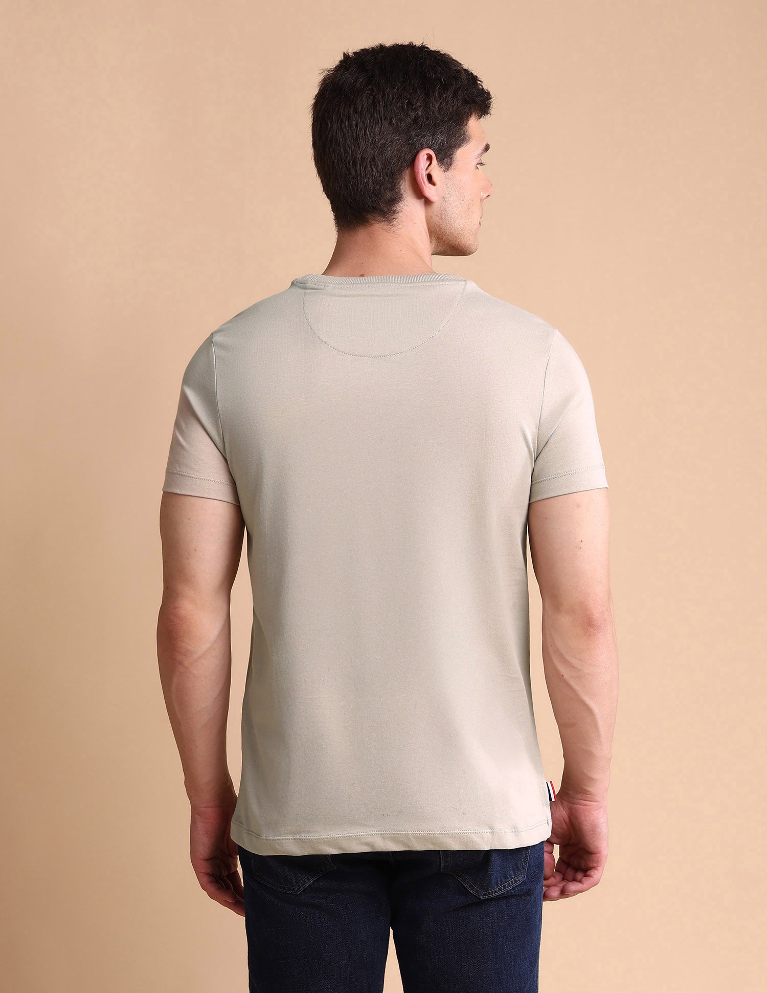 Graphic Printed Muscle Fit T-Shirt Beige - U.S. POLO ASSN. | Large