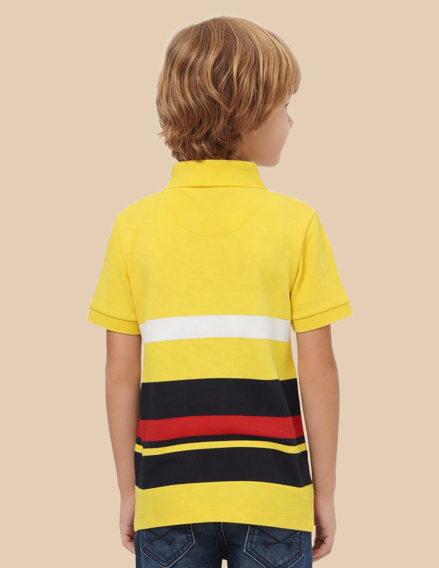Boys Horizontal Stripe Polo Shirt Yellow - U.S. Polo Assn. India | Large
