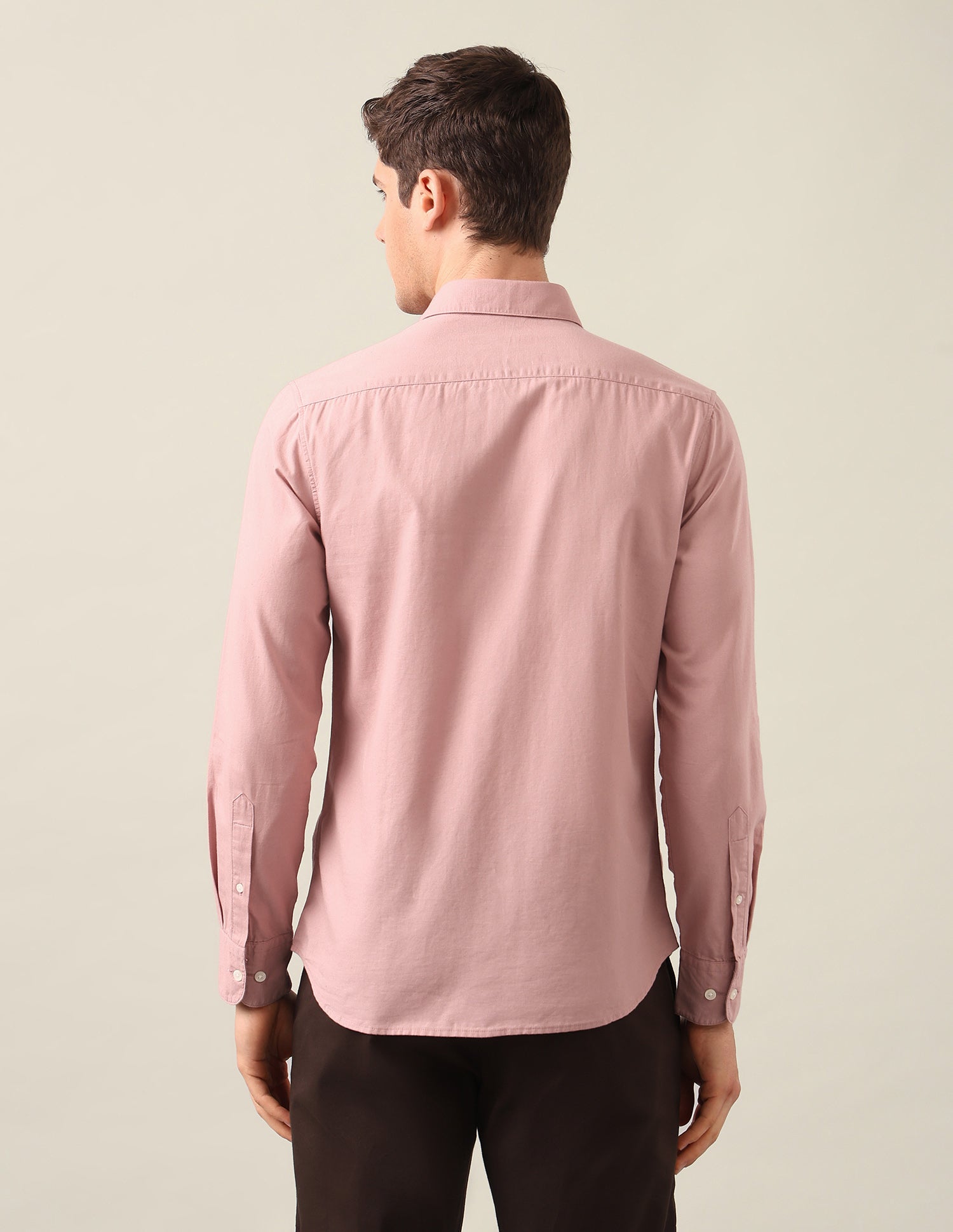 Tailored Fit Solid Shirt Peach - U.S. Polo Assn. India | Large