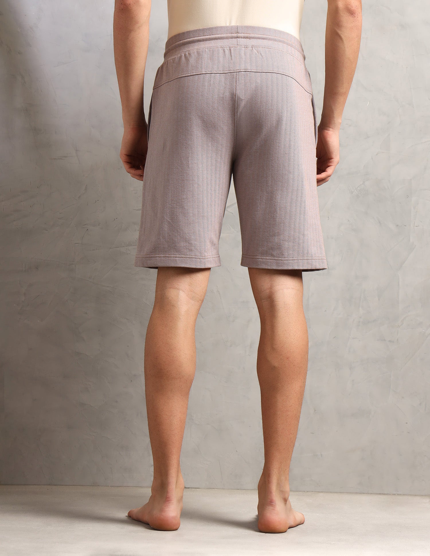 Chevron Slim Fit PS004-PL Lounge Shorts - Pack of 1 Moon Light Coco Mocha - U.S. Polo Assn. India | Large