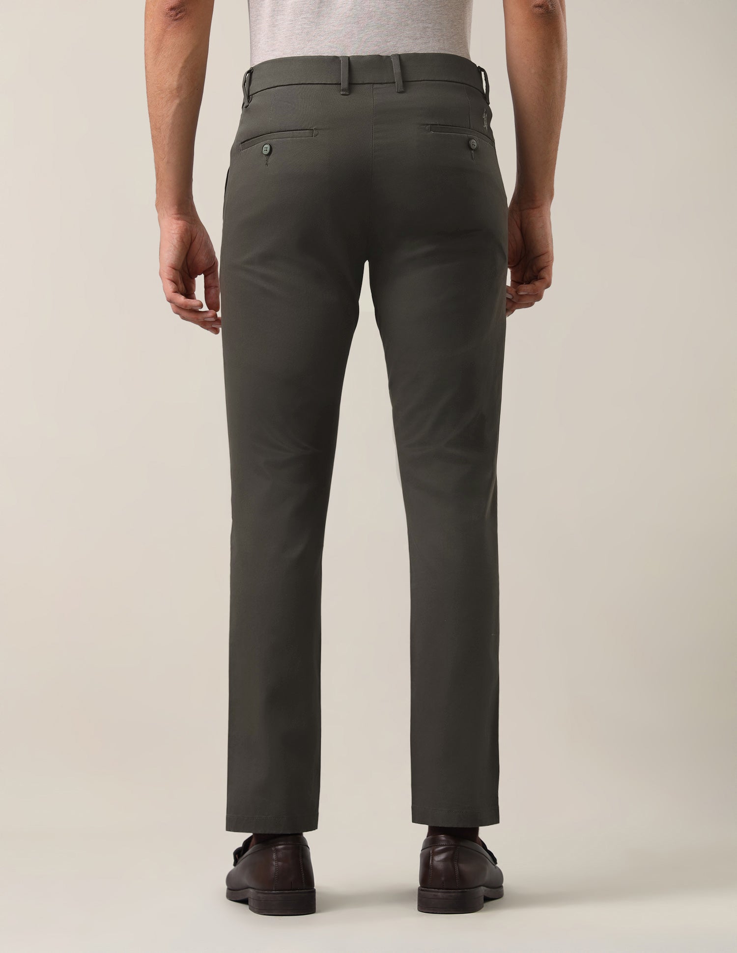 Twill Denver Slim Fit Trousers Dark Olive - U.S. Polo Assn. India | Large