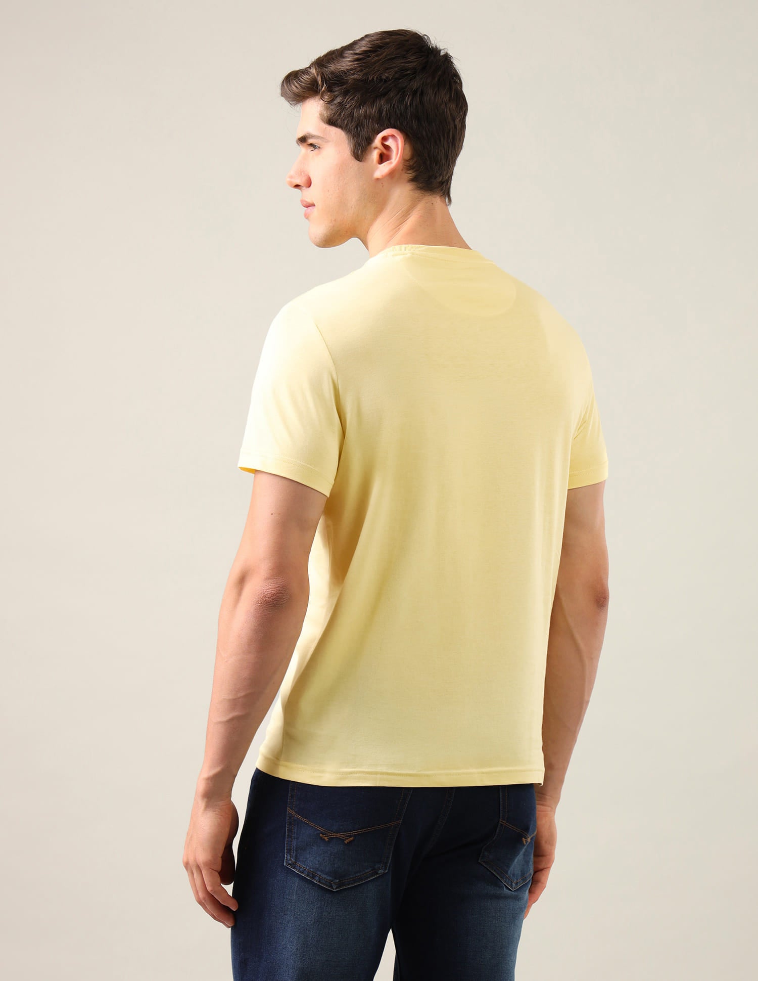 Graphic Brand Printed Regular Fit T-Shirt Yellow - U.S. Polo Assn. India | Large