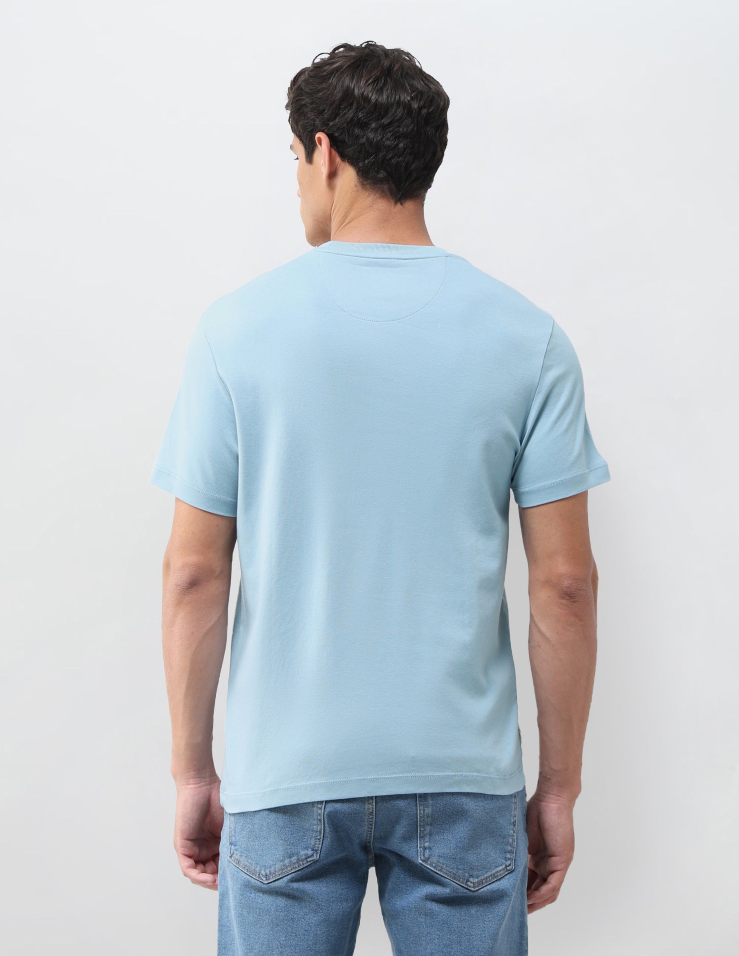 Solid Slim Fit T-Shirt Light Blue - U.S. Polo Assn. India | Large