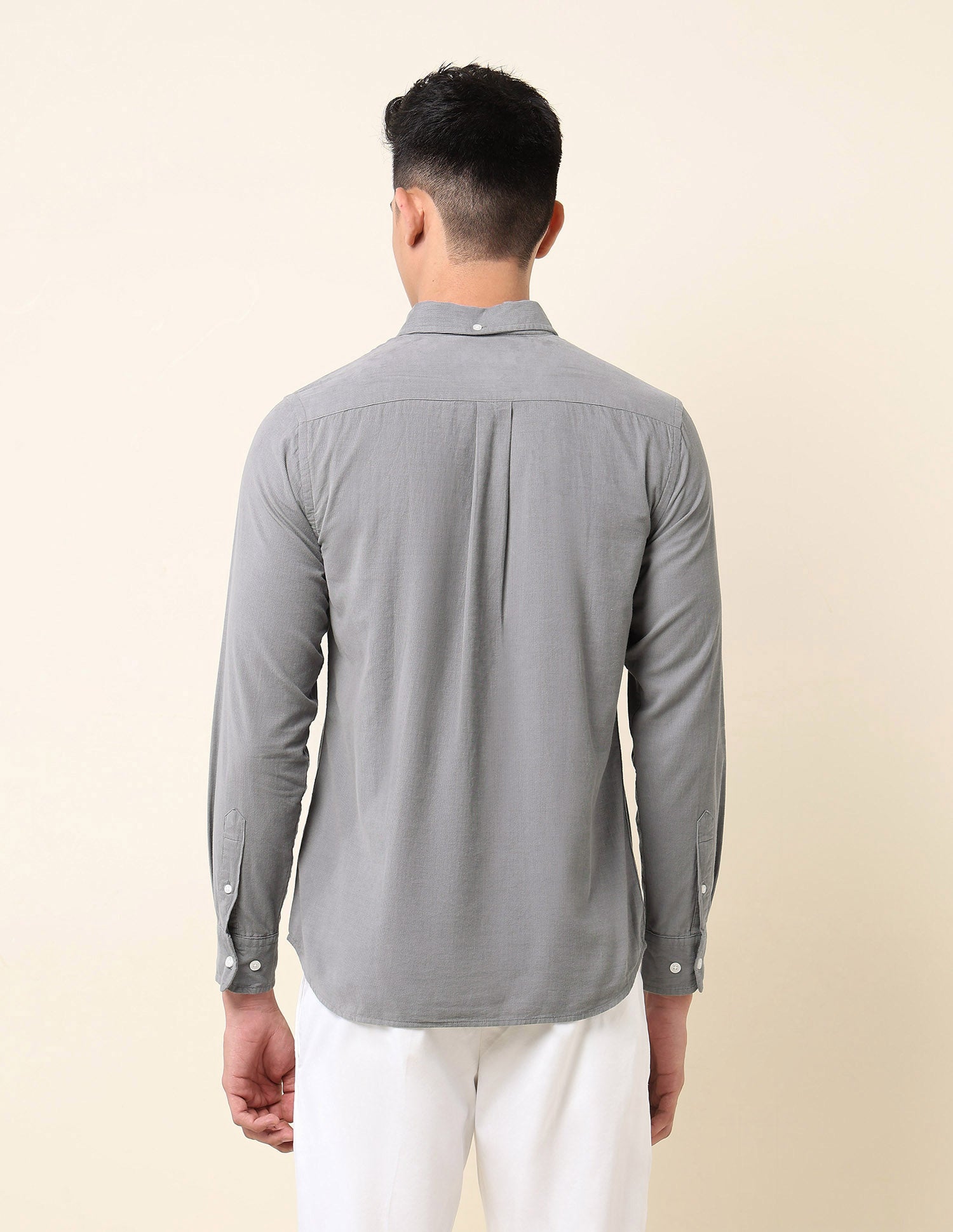 Tailored Fit Corduroy Shirt Grey - U.S. Polo Assn. India | Large