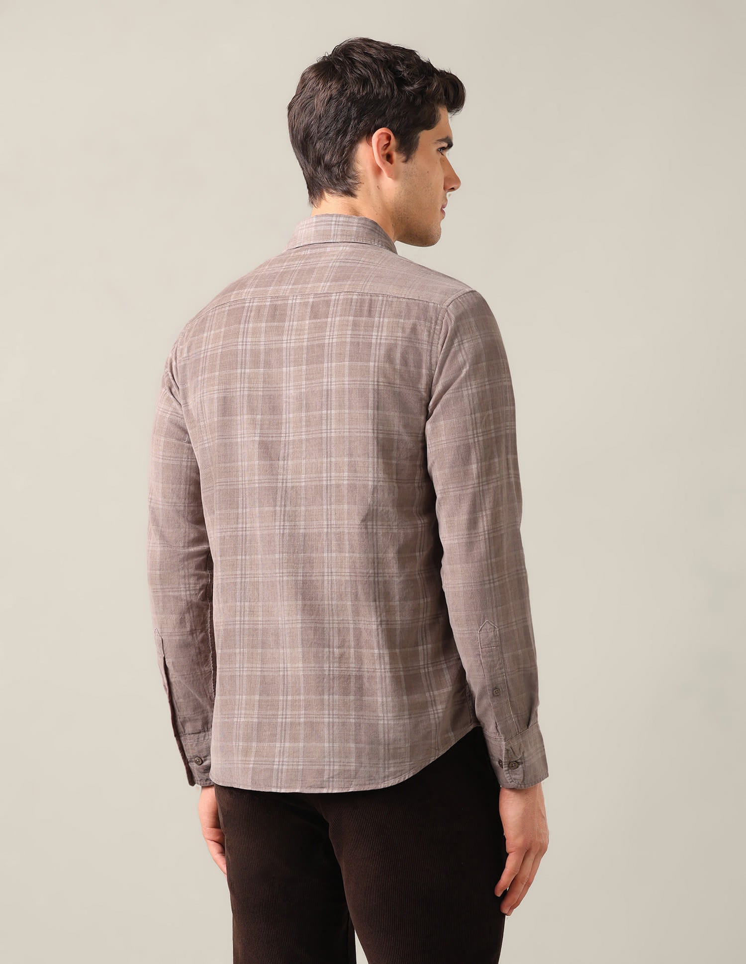 Tailored Fit Corduroy Shirt Brown - U.S. Polo Assn. India | Large