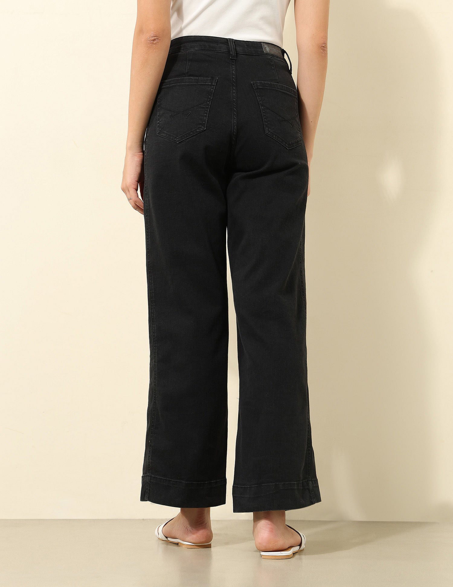 High Rise Wide Leg Jeans Dark Grey - U.S. POLO ASSN. | Large