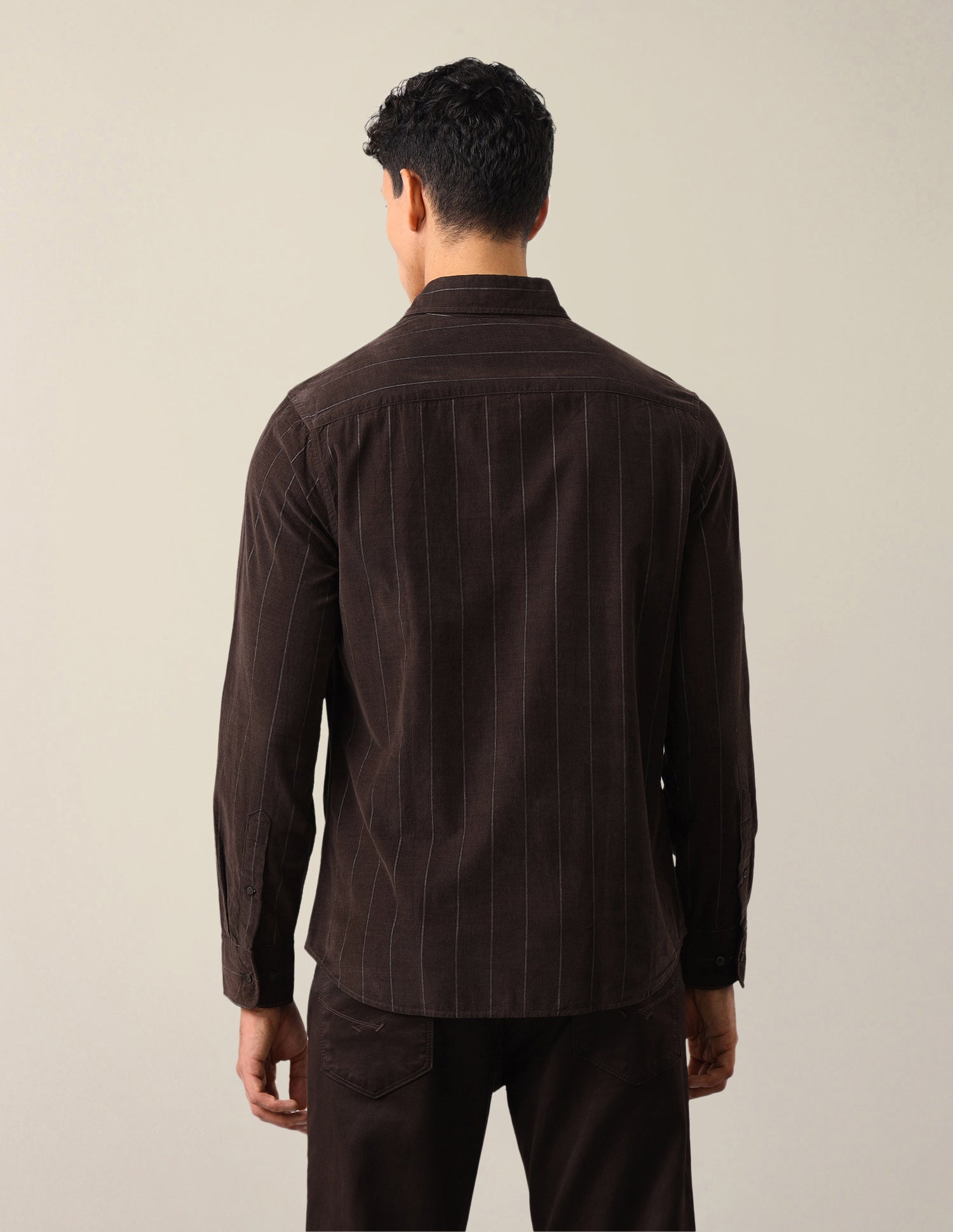 Corduroy Vertical Striped Shirt Choco - U.S. Polo Assn. India | Large