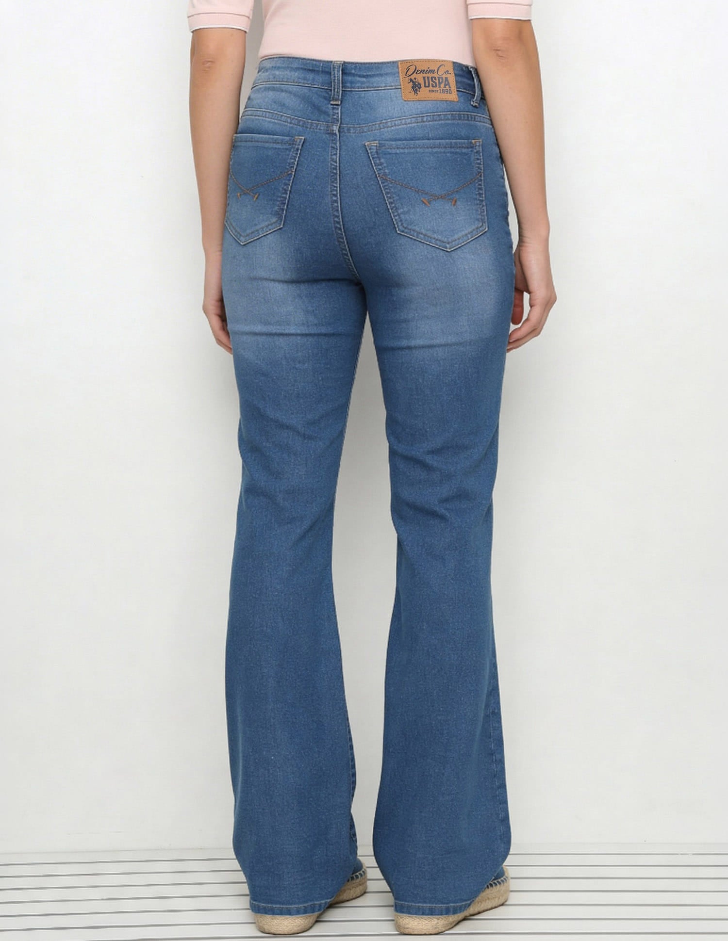 High Rise Flared Fit Jeans Blue - U.S. Polo Assn. India | Large