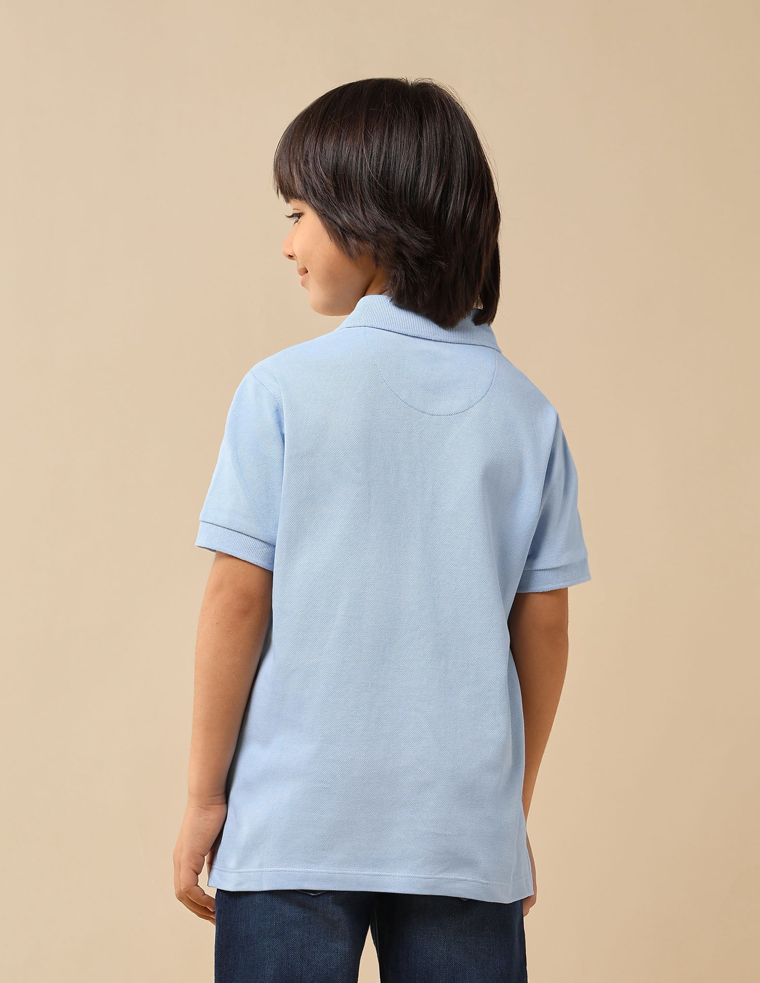 Boys Graphic Brand Printed Regular Fit Polo Shirt Light Blue - U.S. POLO ASSN. | Large