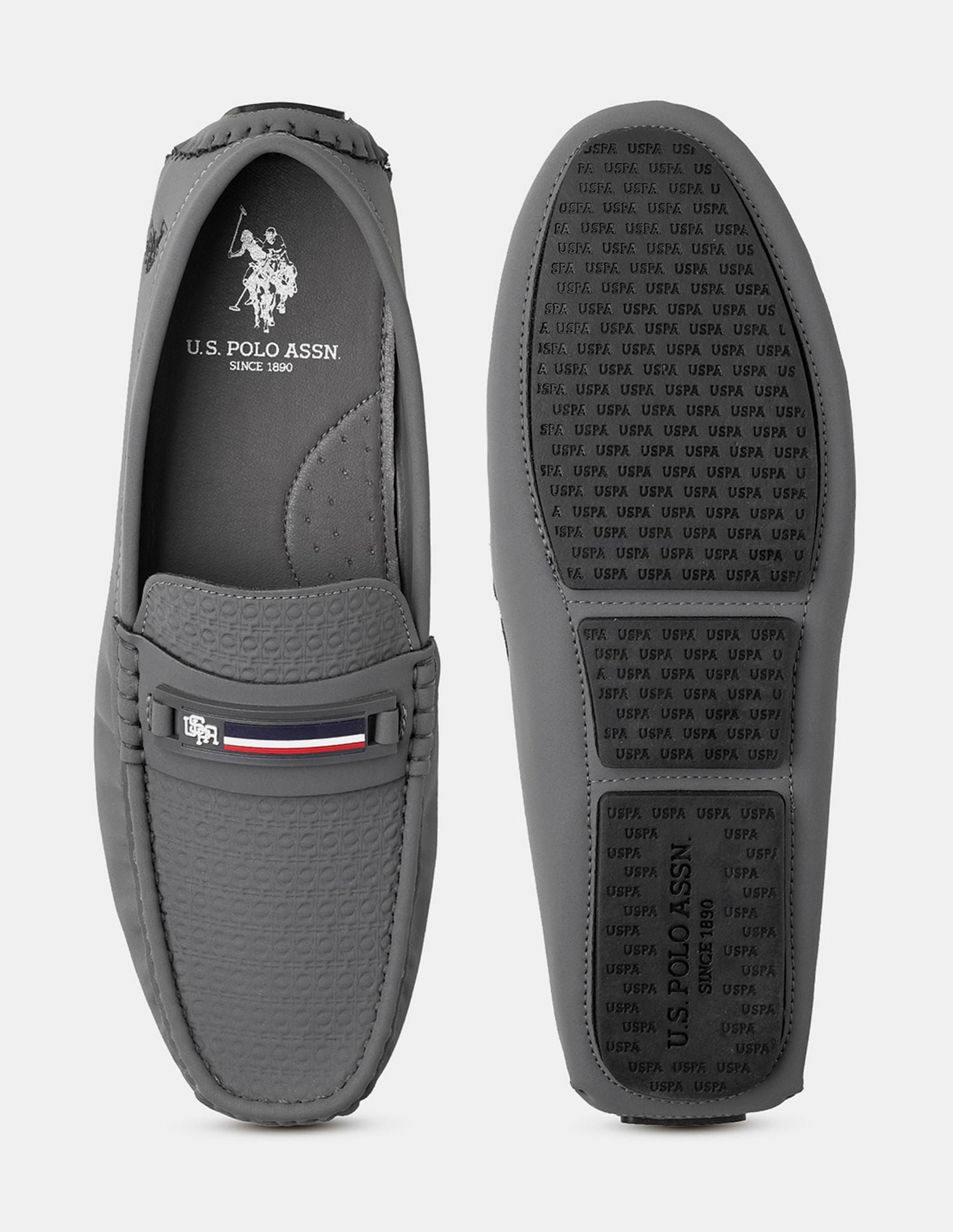Men Teno Textured Loafer Grey - U.S. Polo Assn. India | Large