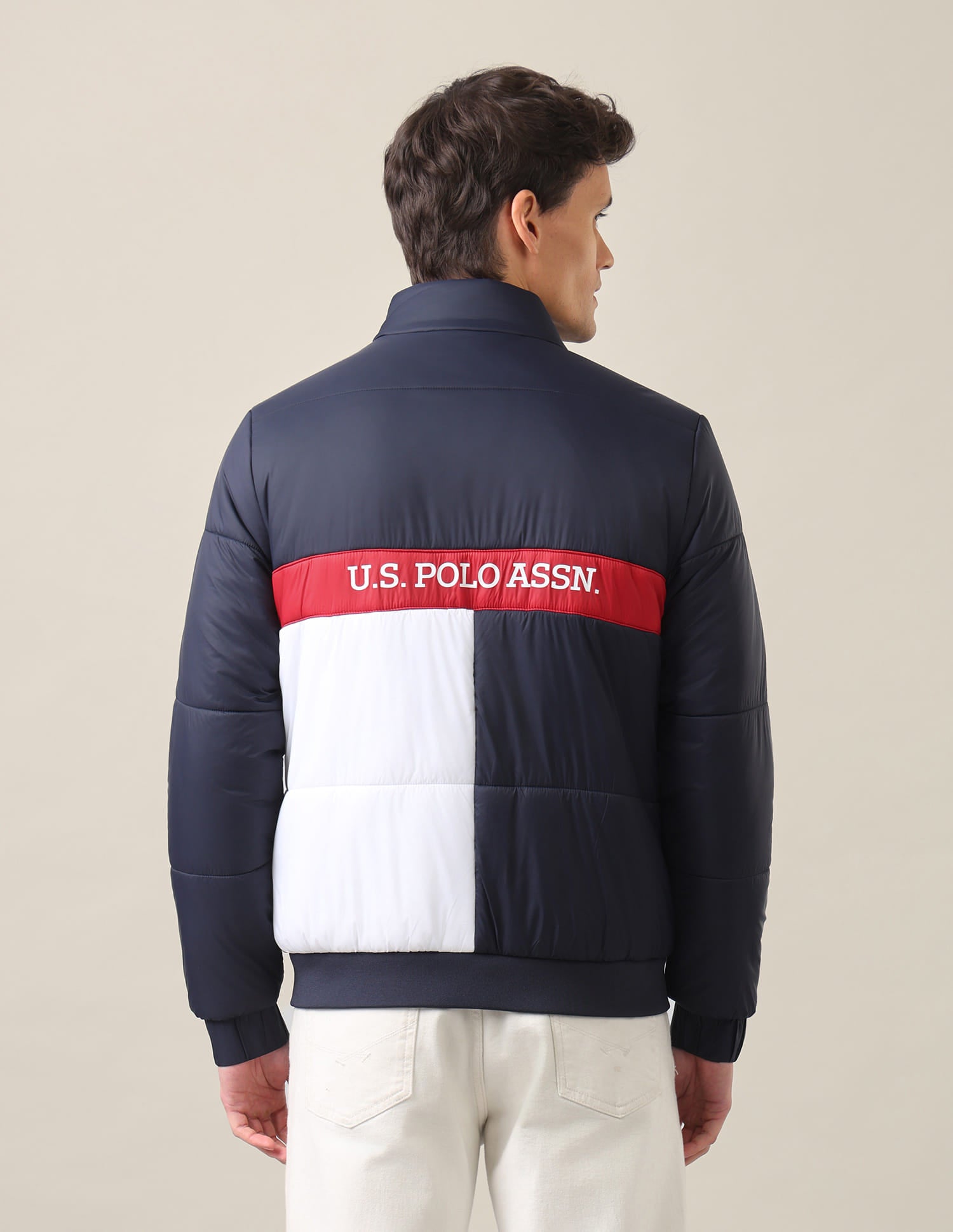 High Neck Colour Block Jacket Navy - U.S. Polo Assn. India | Large