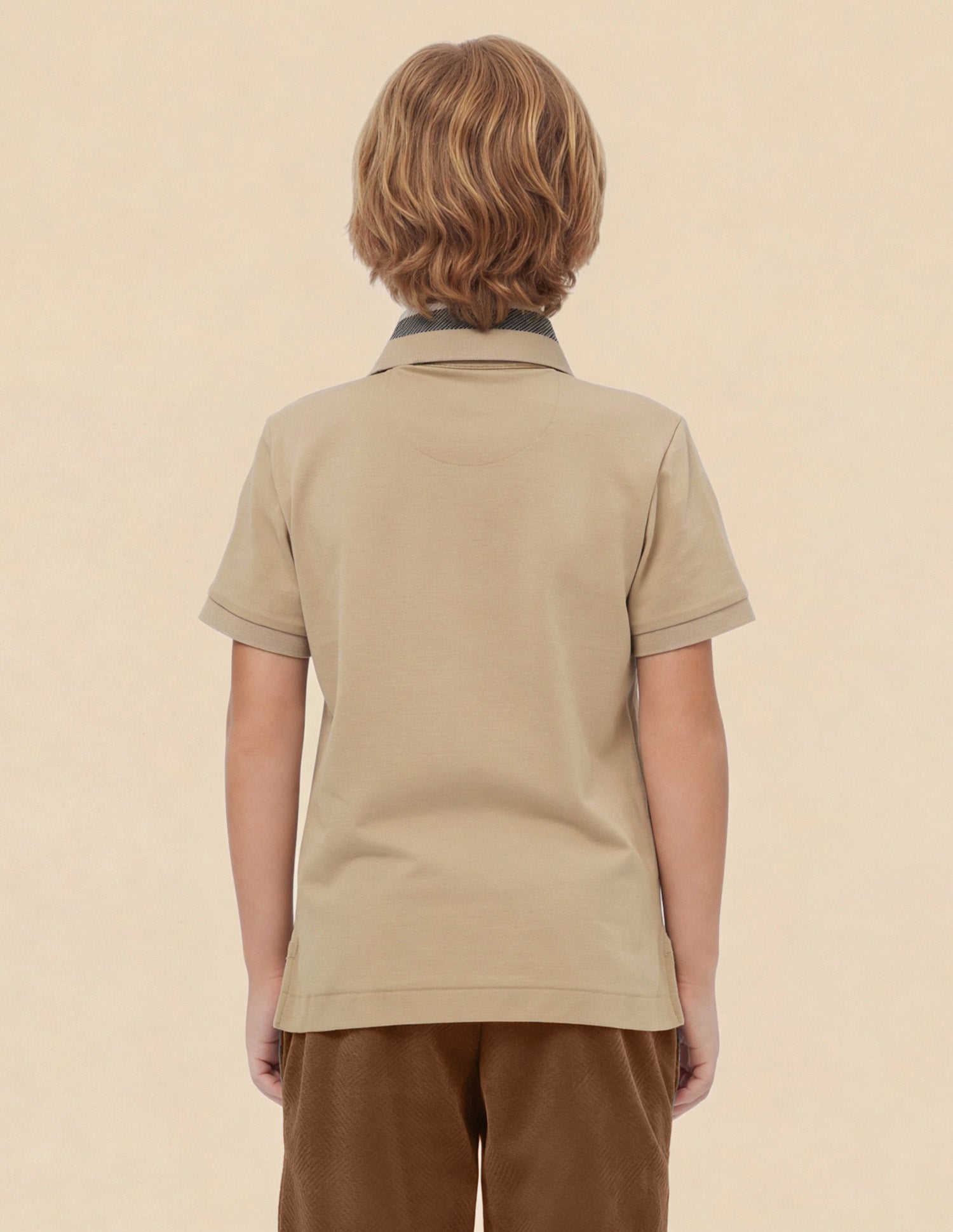 Boys Regular Fit Mini Me Polo Shirt Beige - U.S. Polo Assn. India | Large