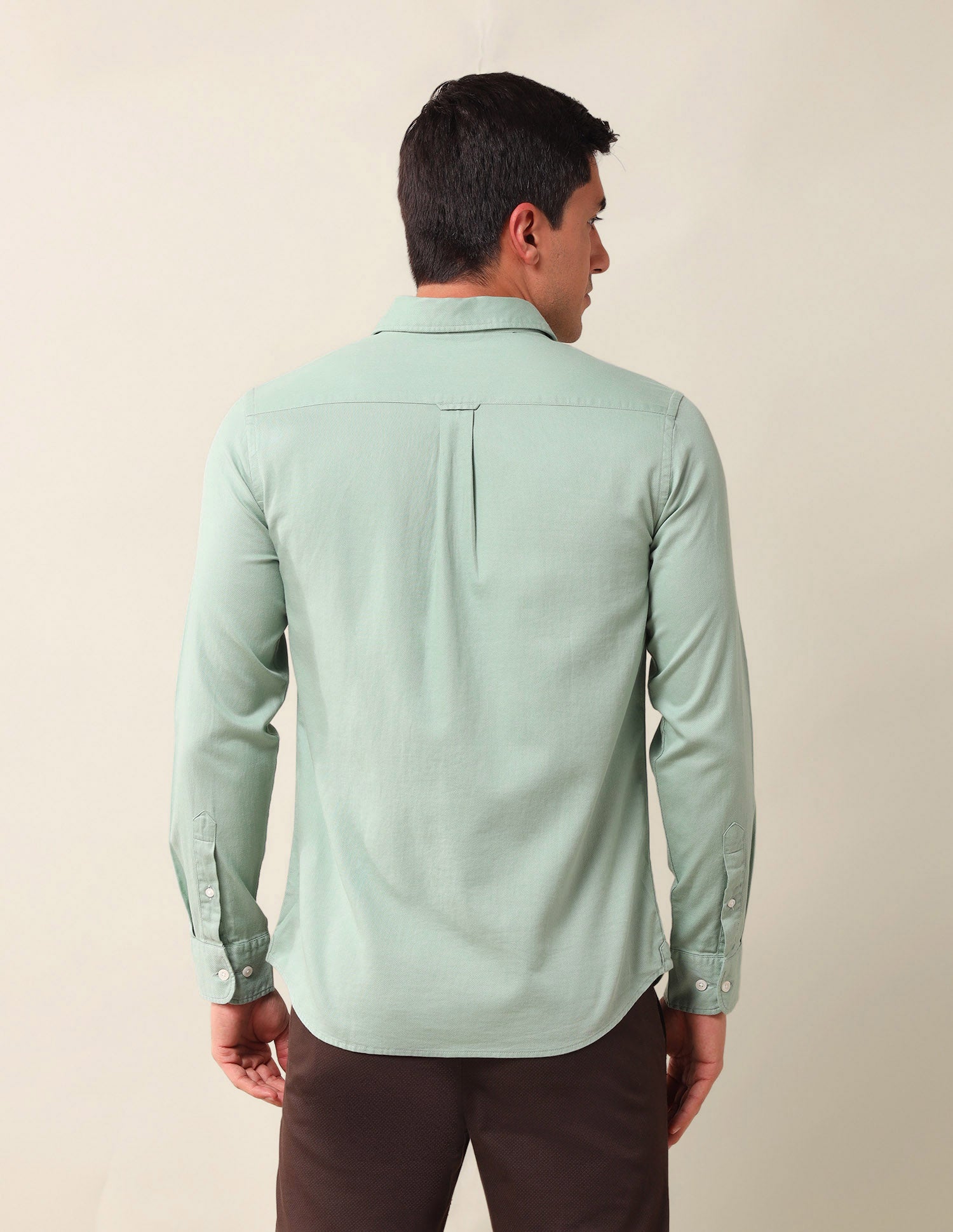 Solid Tailored Fit Shirt Light Green - U.S. Polo Assn. India | Large