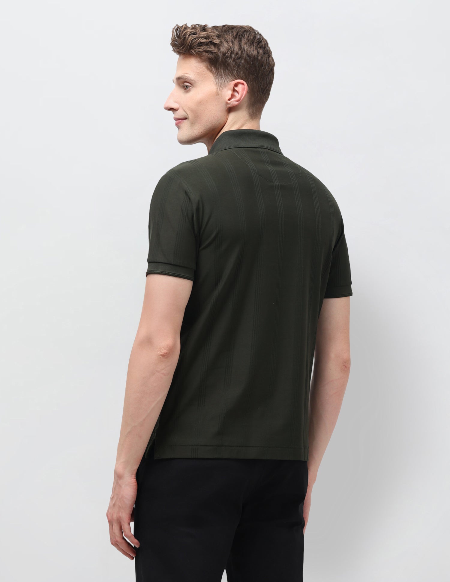 Vertical Striped Slim Fit Polo Shirt Olive - U.S. Polo Assn. India | Large