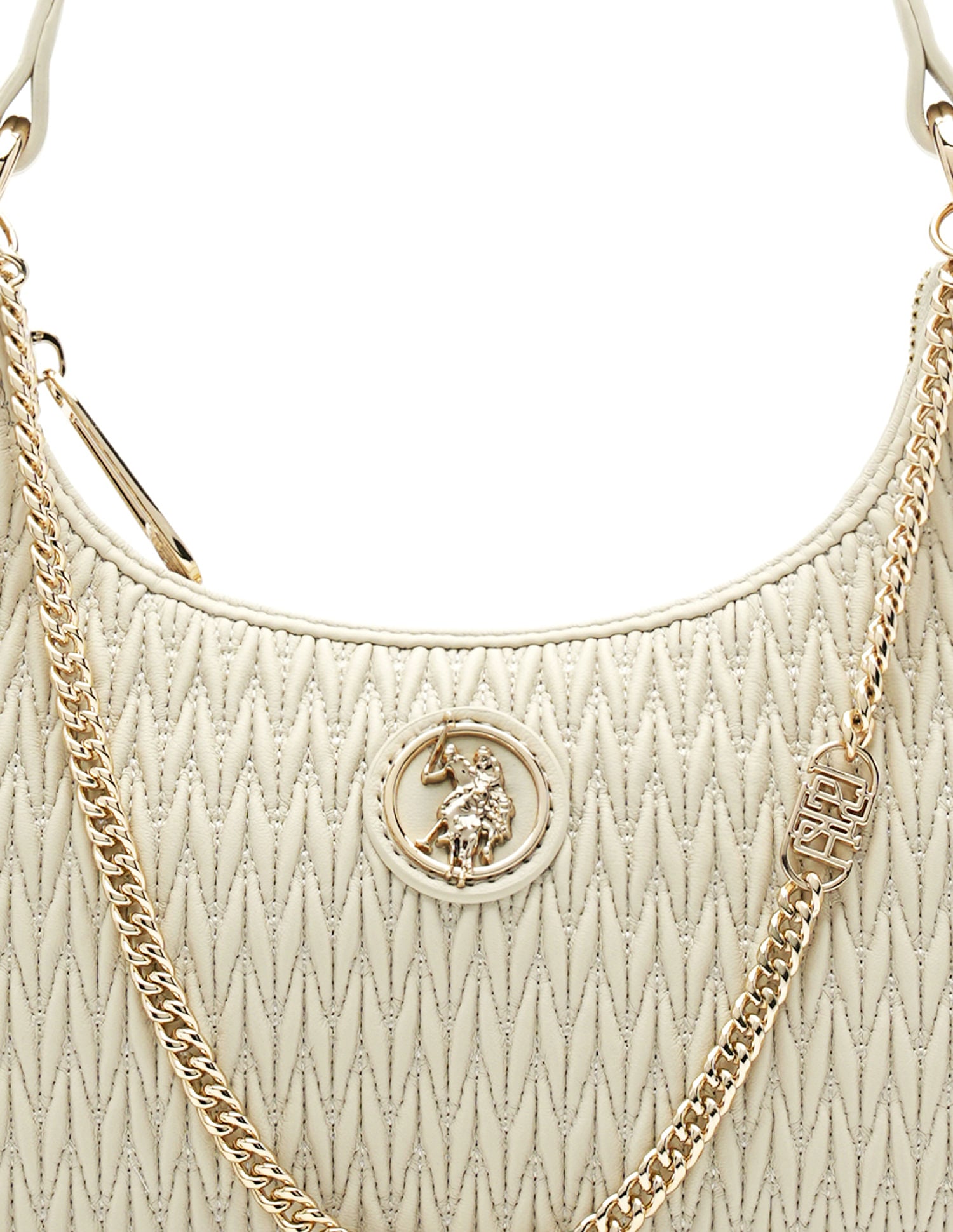 Vera Textured Shoulder Bag Off White - U.S. POLO ASSN. | Large