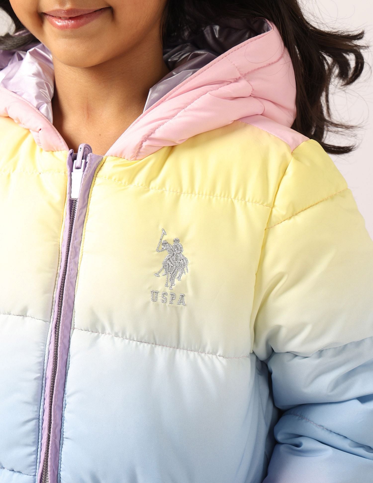 Girls Hooded Ombre Jacket Ombre - U.S. POLO ASSN. | Large