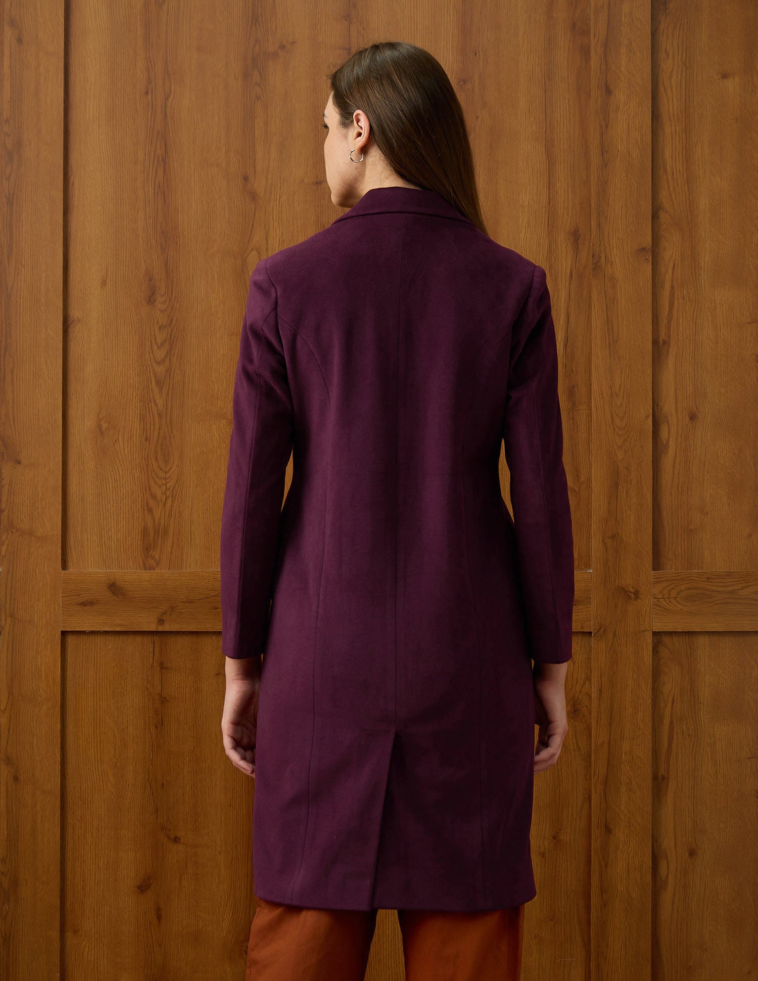 Soild Regular Fit Single Breasted Coat Purple - U.S. POLO ASSN. | Large