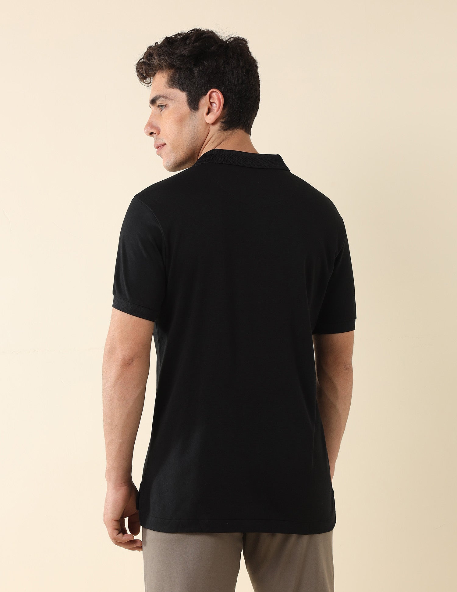 Brand Printed Modern Monochrome Polo Shirt Black - U.S. POLO ASSN. | Large