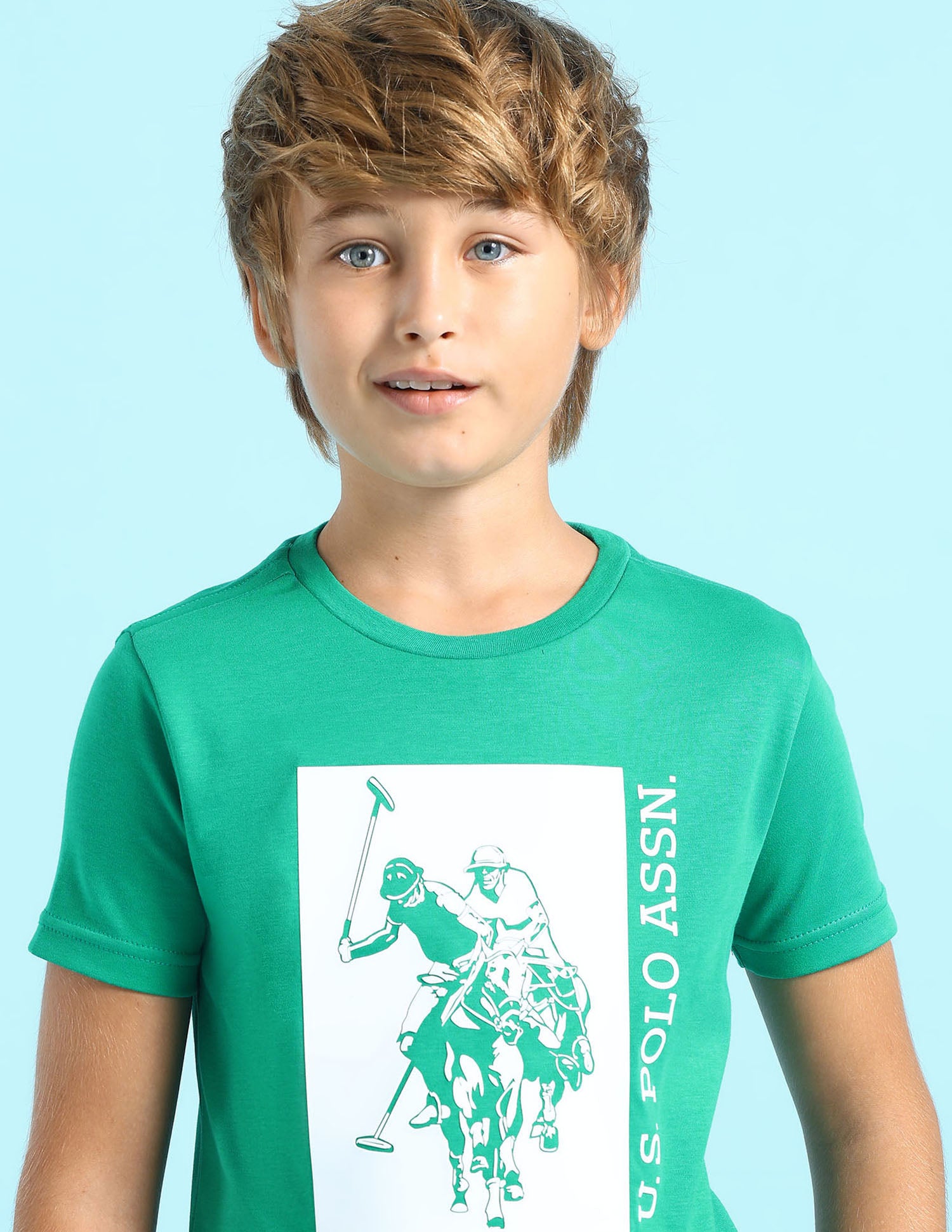 Boys Graphic Printed Regular Fit T-Shirt Dark Green - U.S. POLO ASSN. | Large