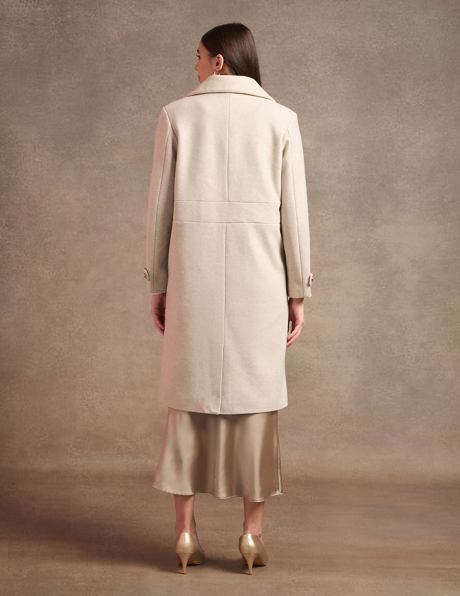 Longline Lapel Collar Jacket Off White - U.S. Polo Assn. India | Large