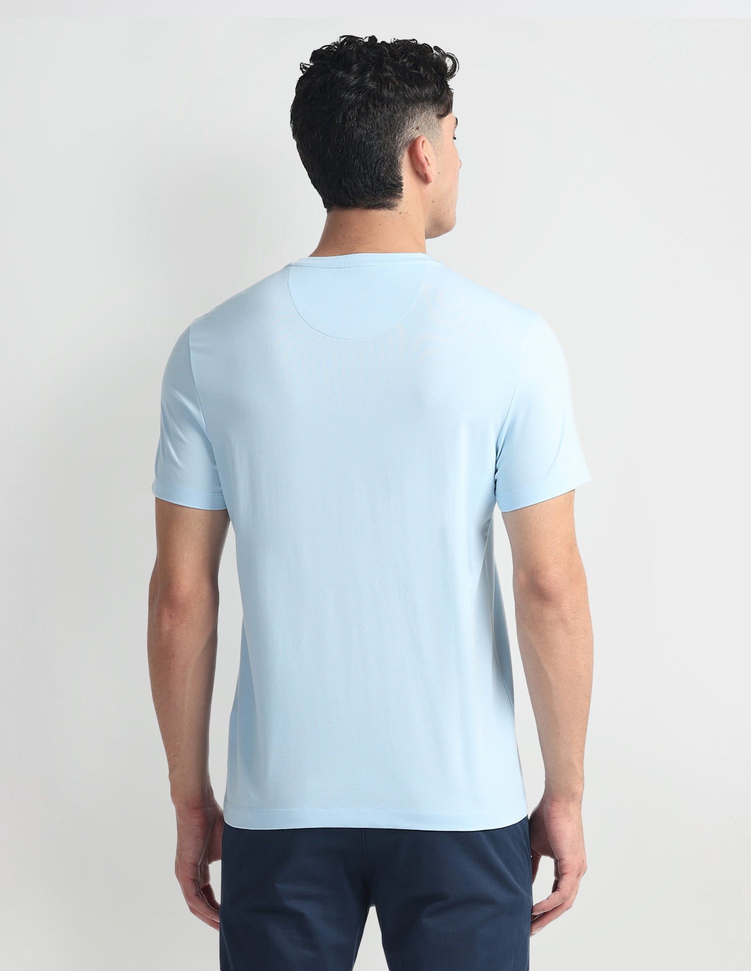 Brand Print Muscle Fit T-Shirt Blue - U.S. Polo Assn. India | Large