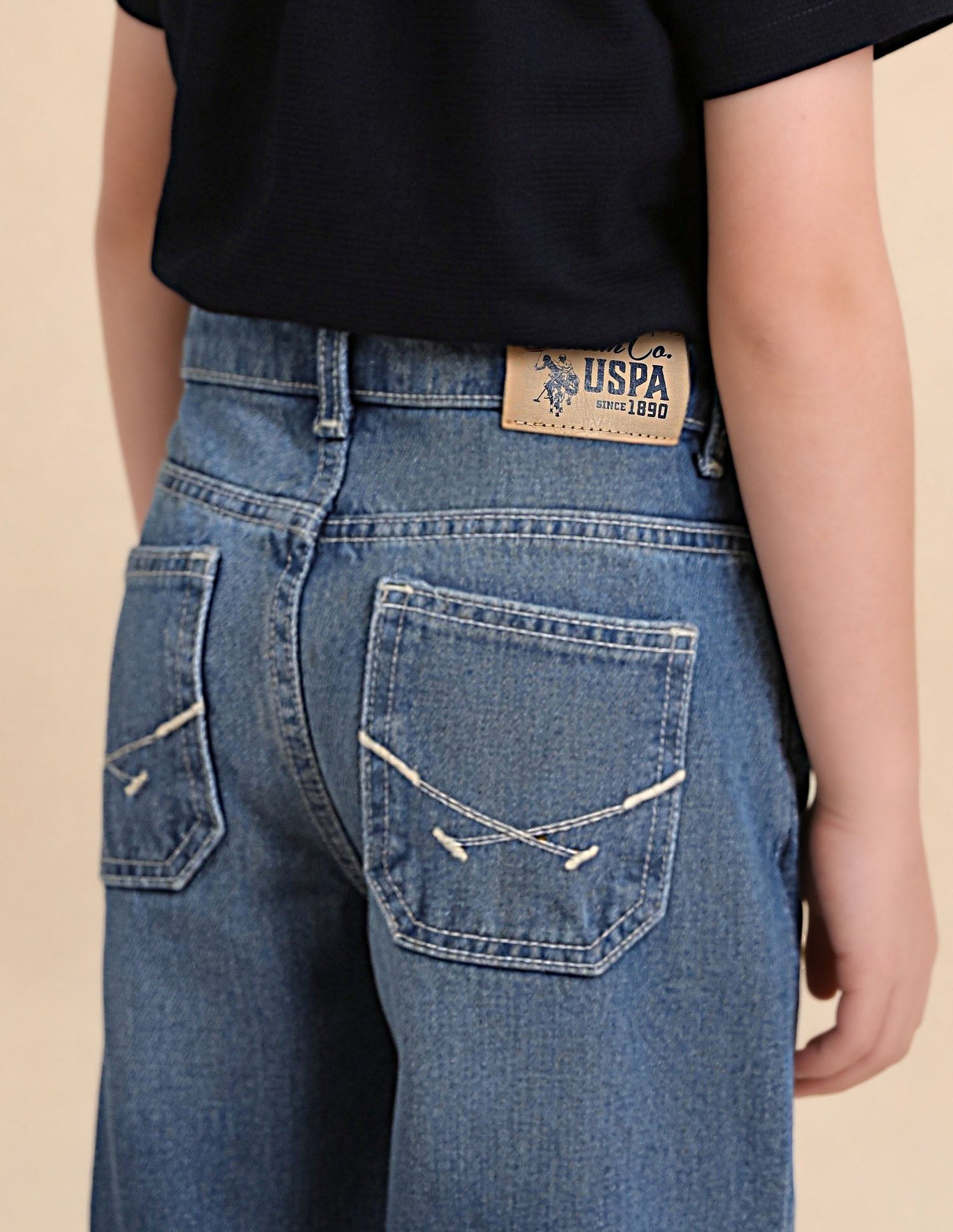 Whiskered Baggy Fit Jeans Dark Blue - U.S. Polo Assn. India | Large