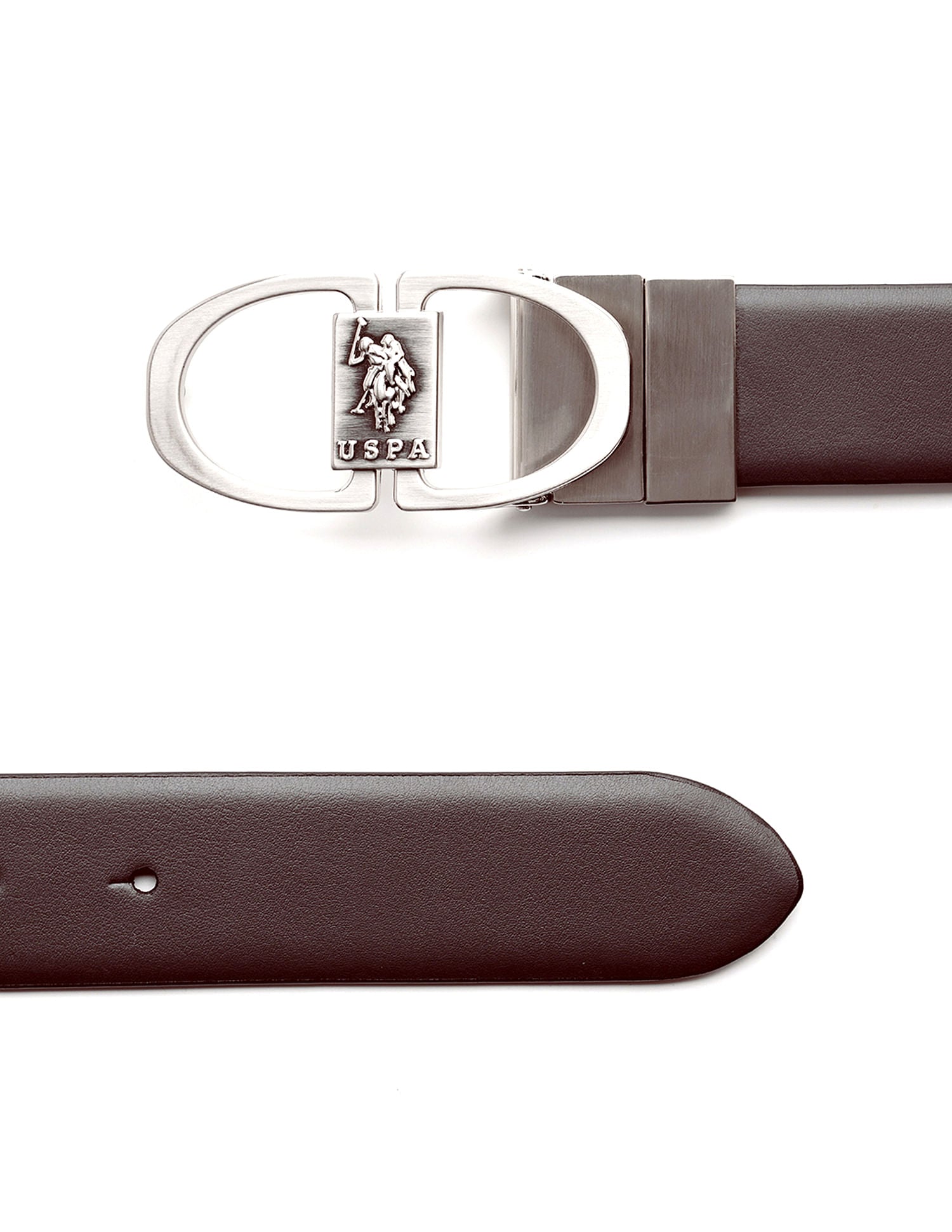 Men Como Leather Belt Brown and Black - U.S. POLO ASSN. | Large