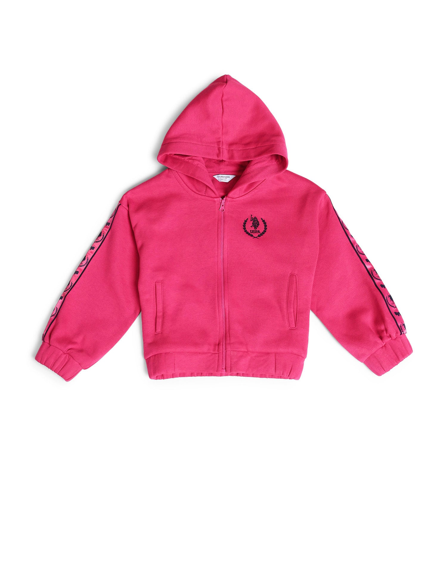 Girls Hooded Regular Fit Sweatshirt Medium Pink - U.S. POLO ASSN. | Large