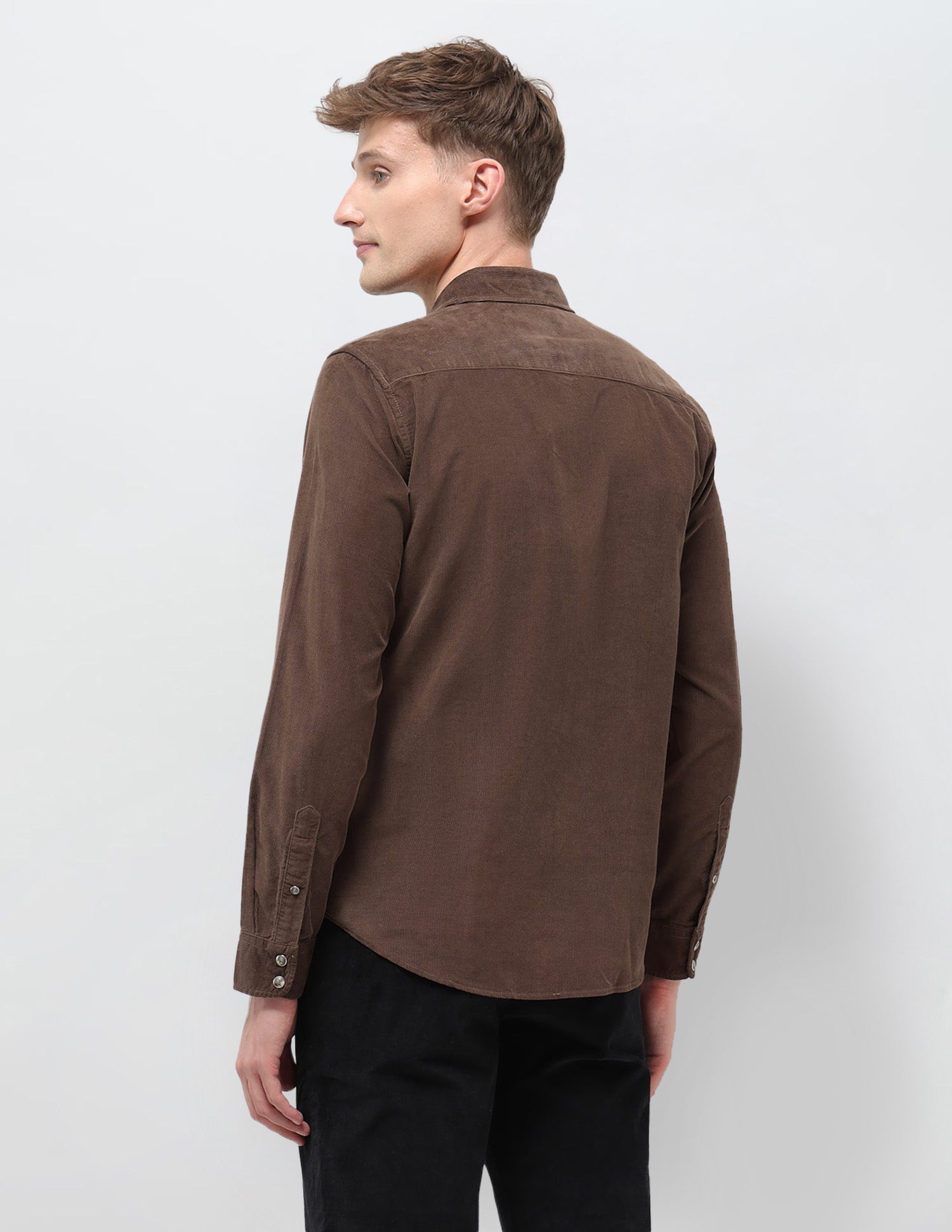 Corduroy Slim Fit Shirt Brown - U.S. POLO ASSN. | Large